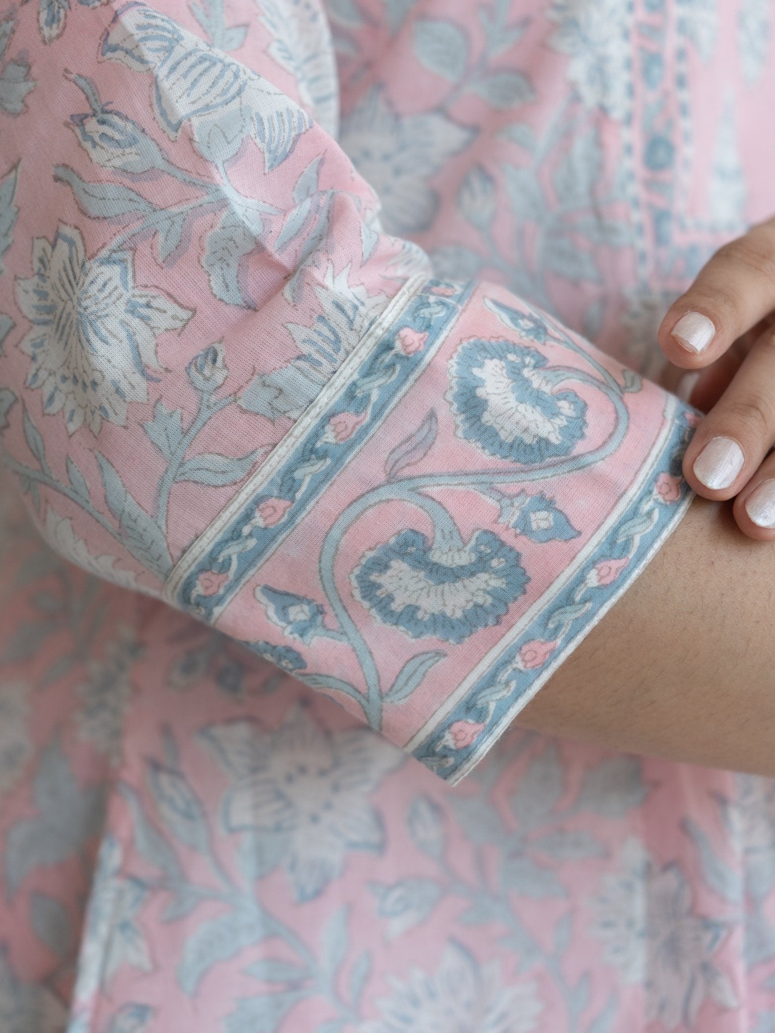 Layth Cotton Block Printed A - Line Suit Set - AINA