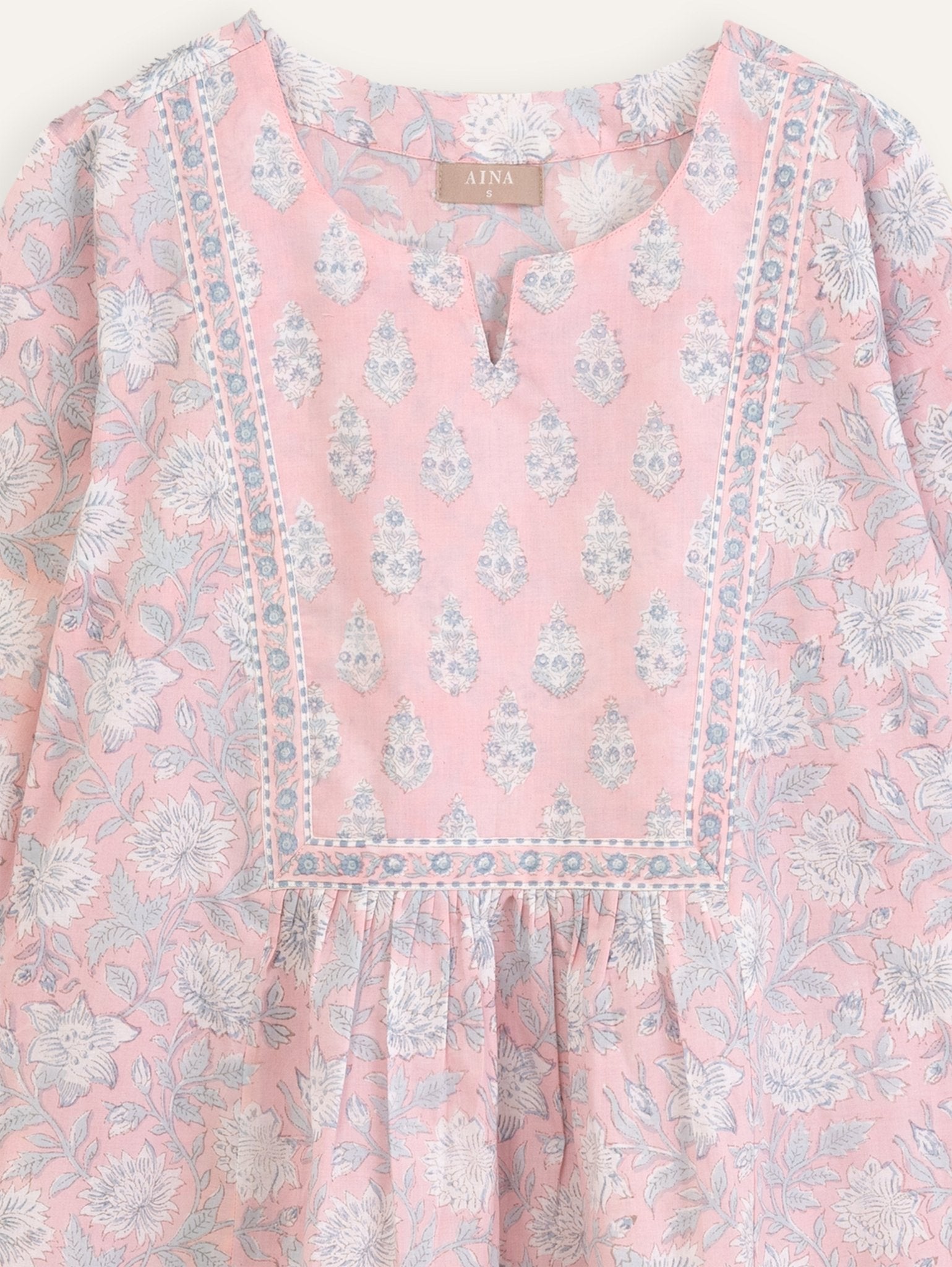 Layth Cotton Block Printed A - Line Suit Set - AINA