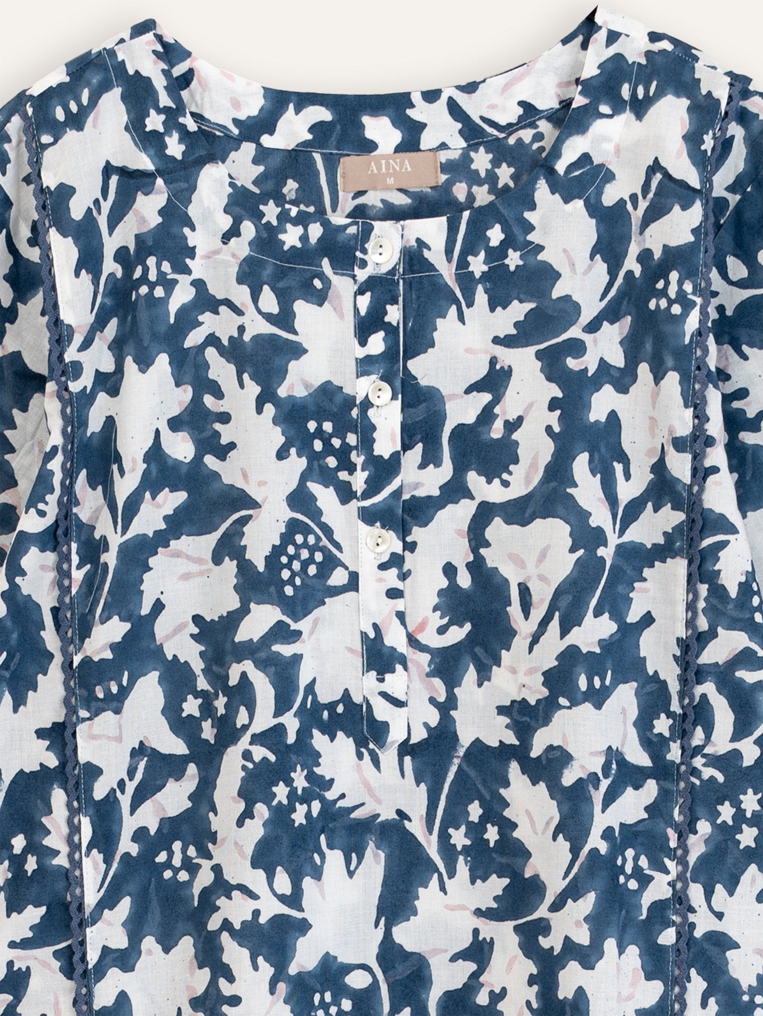 Lekha Cotton Block Printed Straight Kurta - AINA