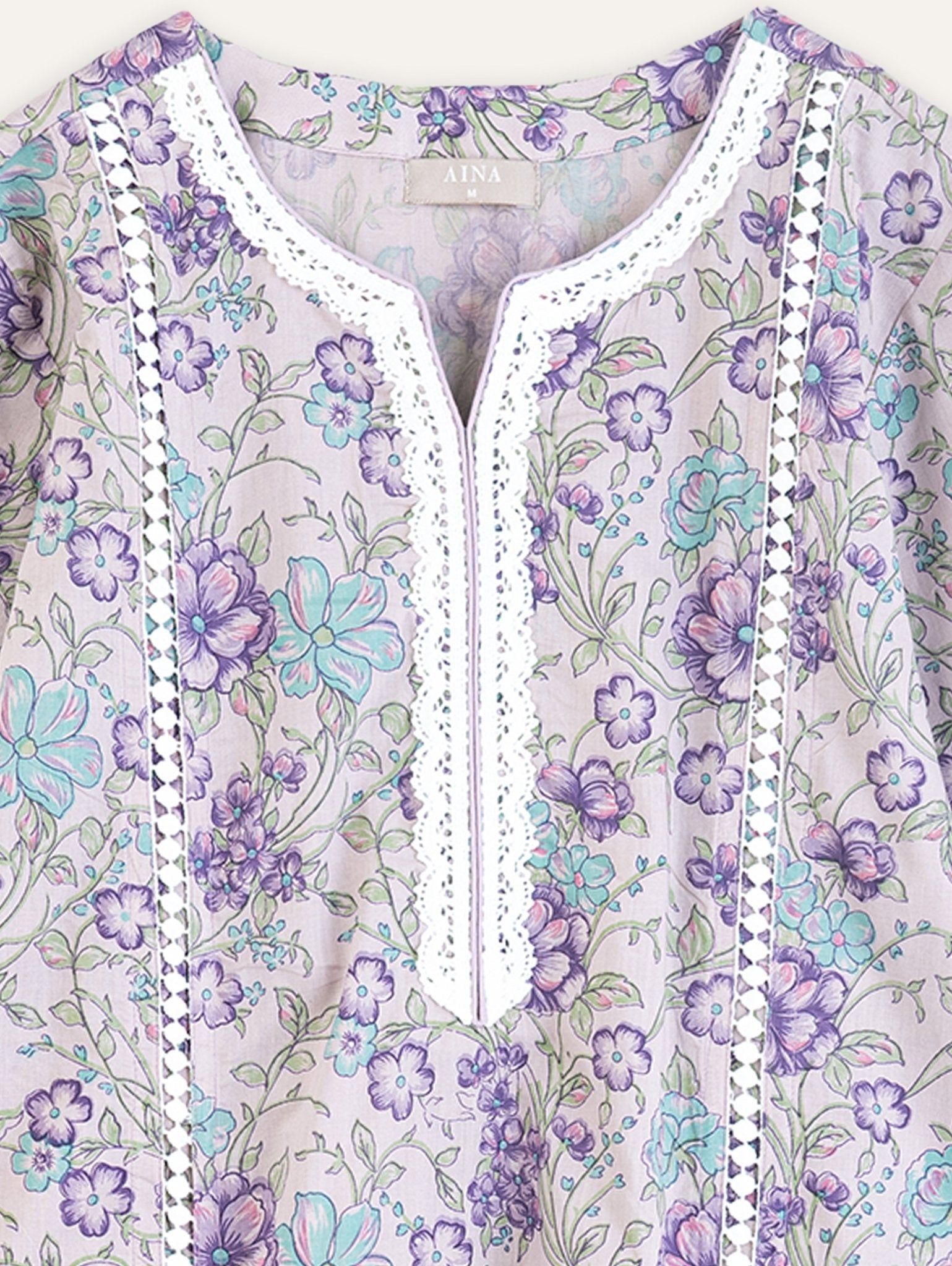 Lena Cotton Printed Straight Kurta - AINA