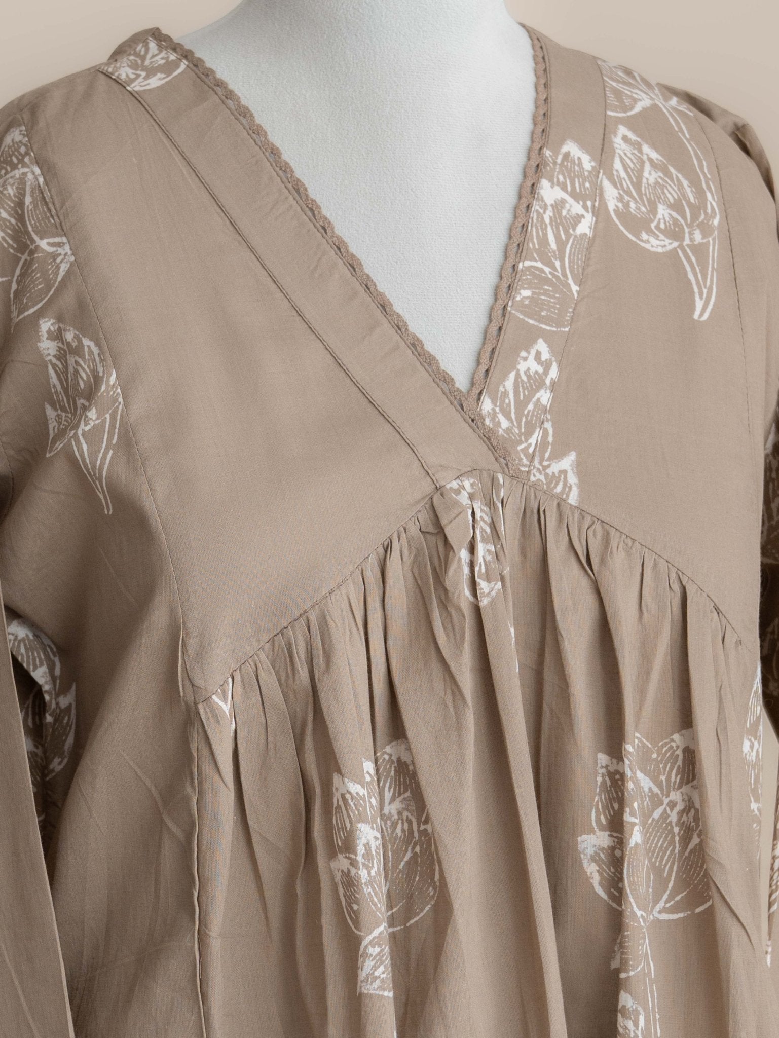 Lira Cotton Block Printed A-Line Kurta - AINA