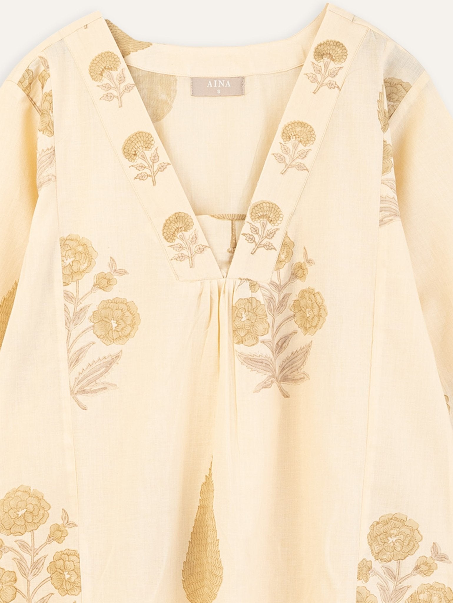 Madiha Cotton Block Printed A Line Kurta - AINA
