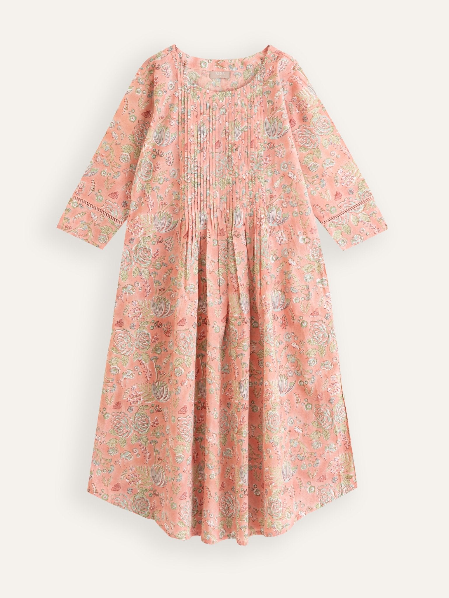 Mahira Cotton Block Printed A - Line Kurta - AINA