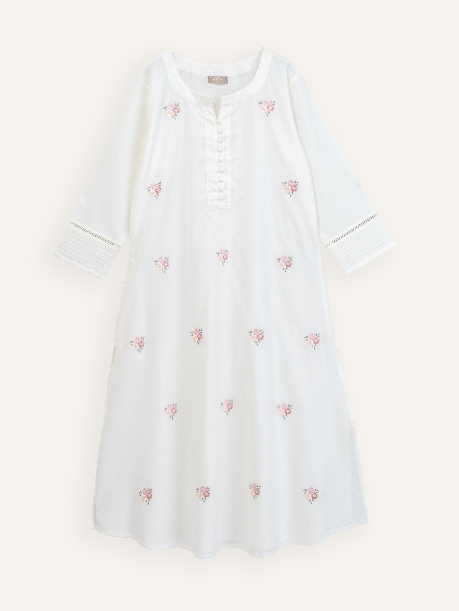 Malha Cotton Embroidered A - Line Kurta - AINA