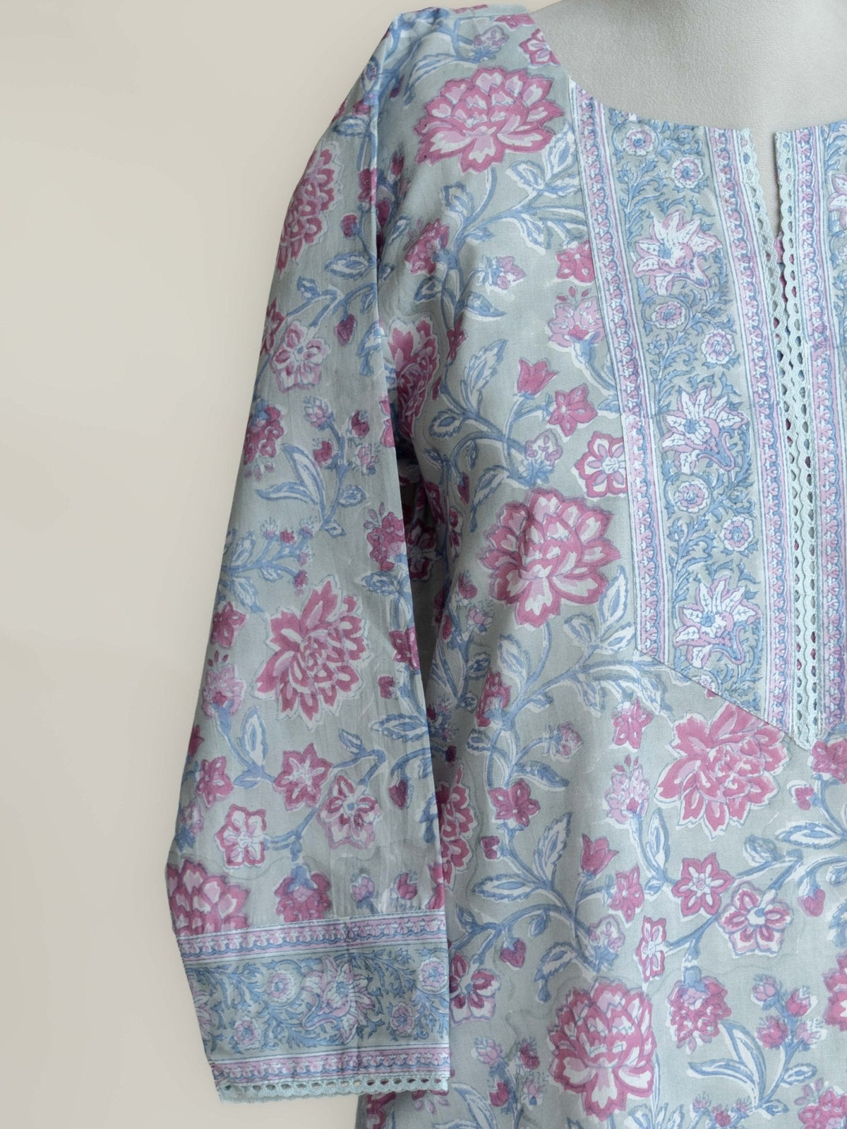 Manvi Cotton Block Printed Straight 2 Piece Set - AINA