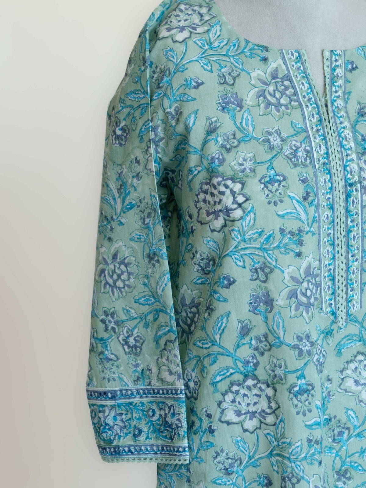 Marwa Cotton Block Printed Straight Suit Set - AINA