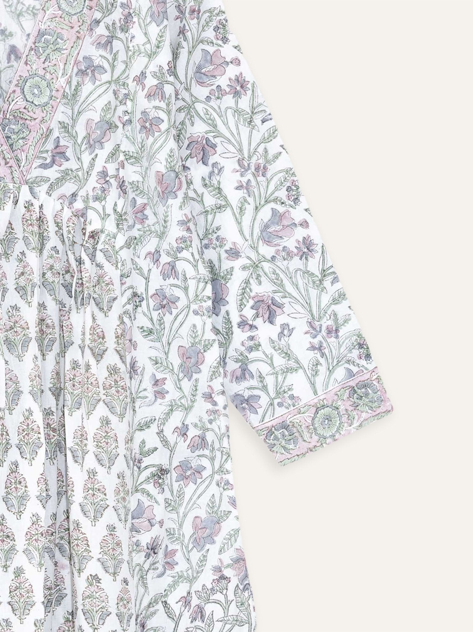 Maya Cotton Block Printed A - Line Kurta - AINA