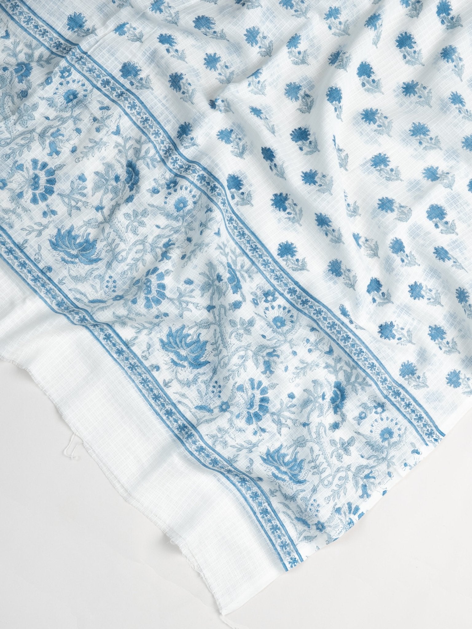 Maya Cotton Block Printed Unstitched Suit Set - 3 Piece - AINA