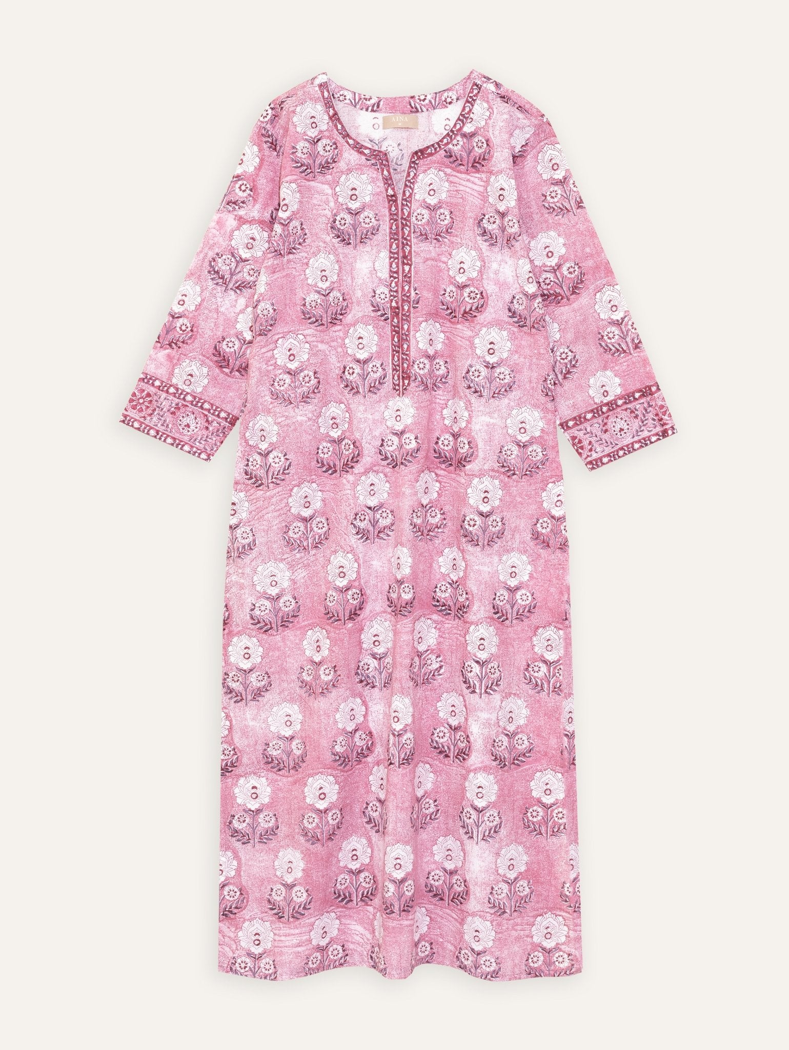 Meenal Cotton Block Printed Straight Kurta - AINA