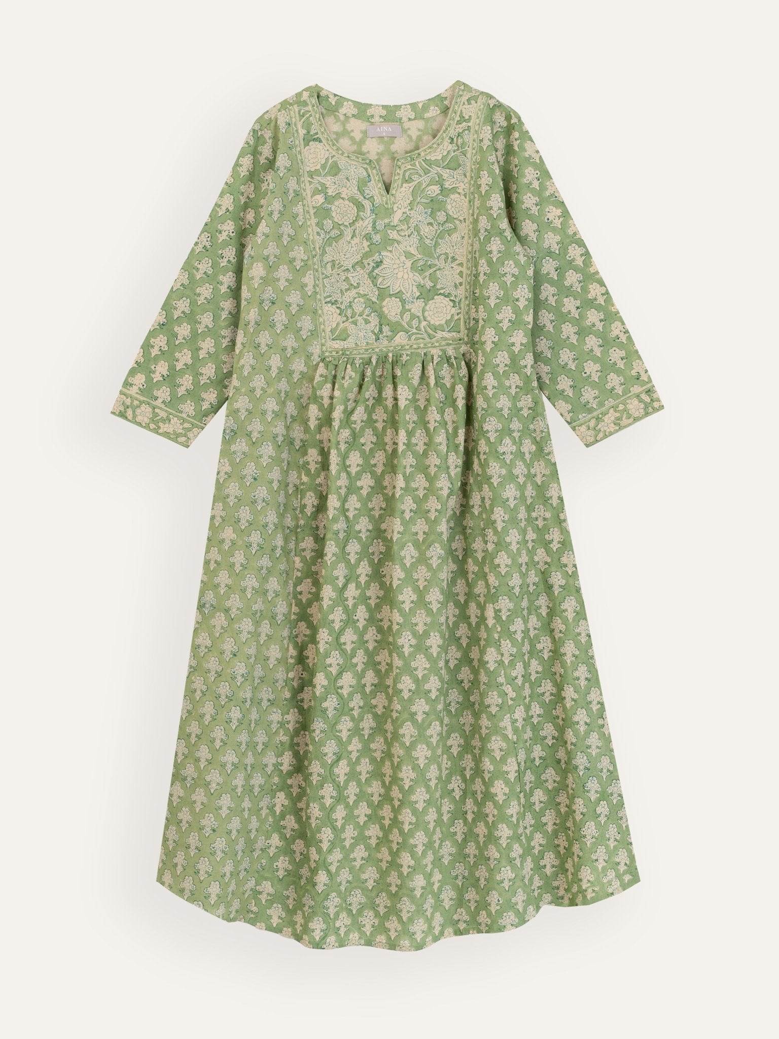 Mehareen Cotton Block Printed A - Line Kurta - AINA