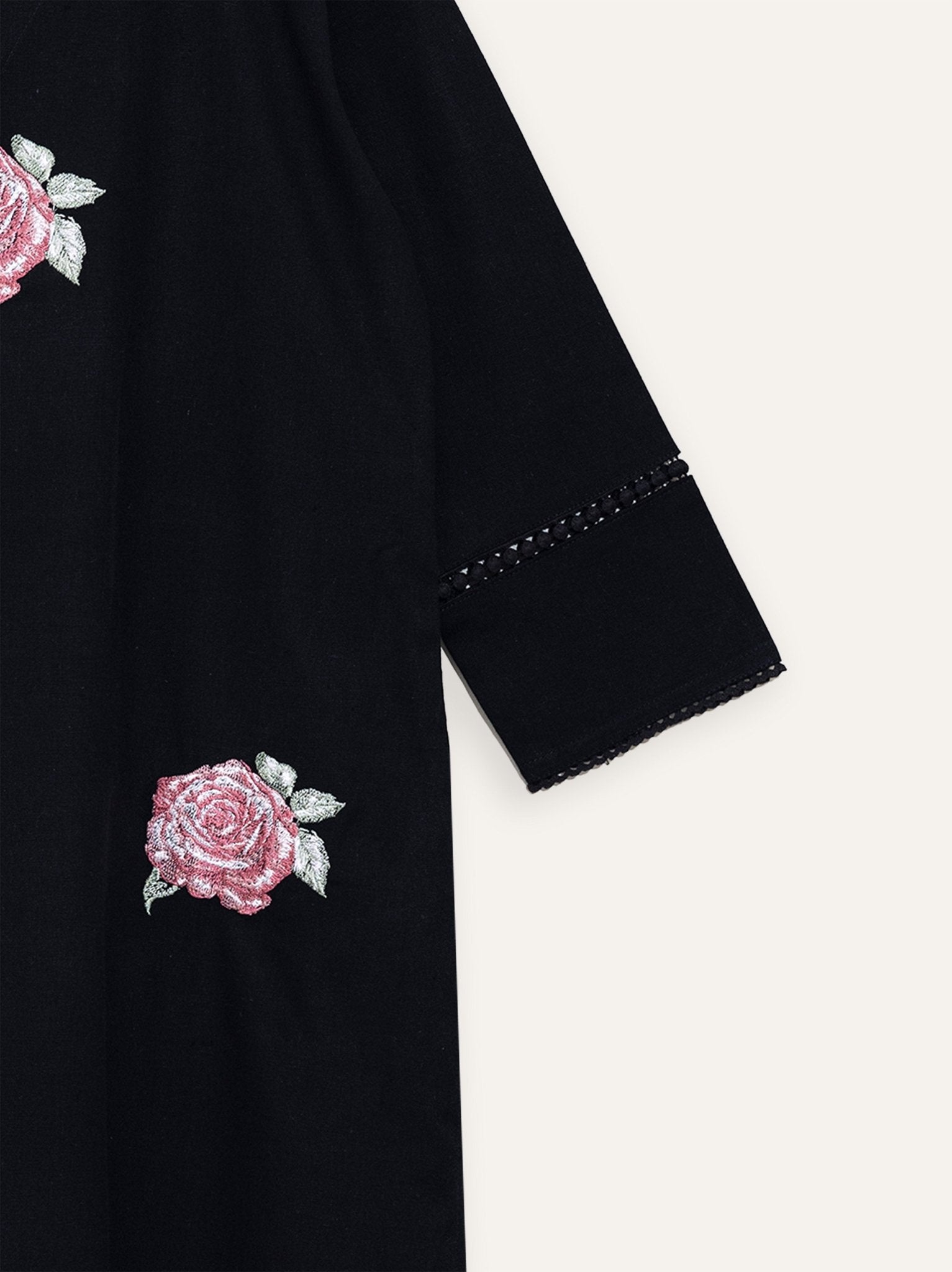 Mehek Cotton Flax Embroidered Straight Kurta - AINA