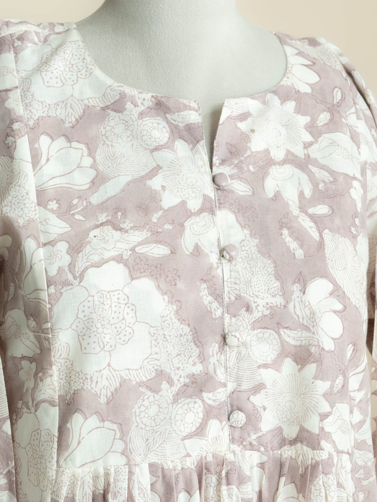 Mehna Cotton Block Printed A Line Kurta - AINA