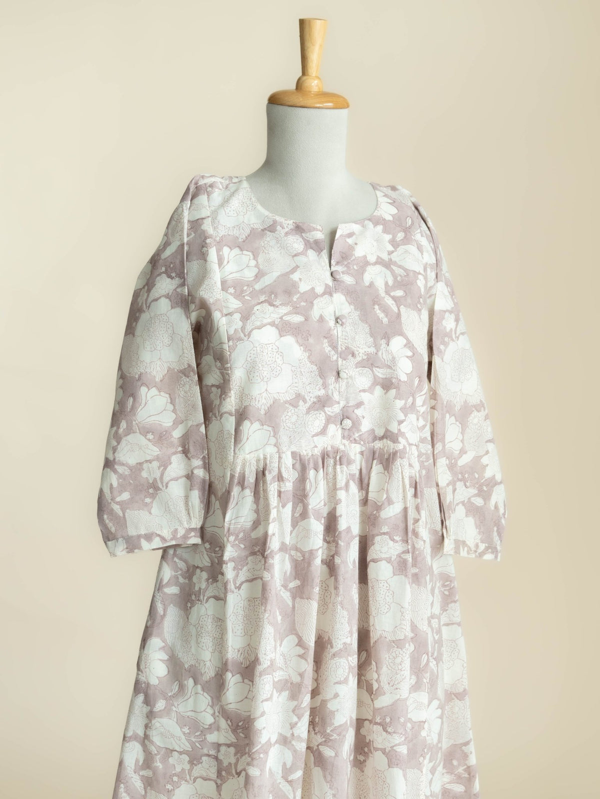 Mehna Cotton Block Printed A Line Kurta - AINA