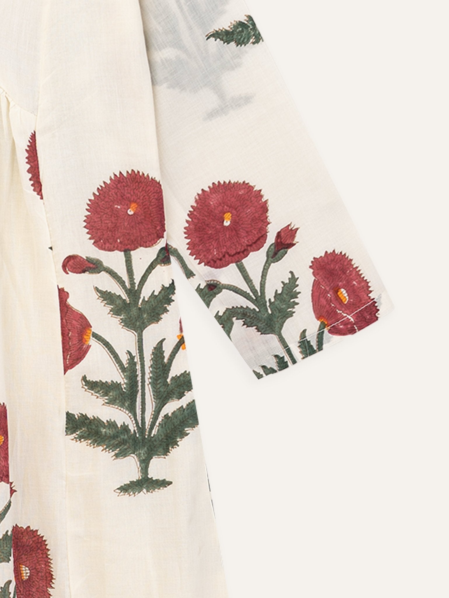 Melissa Mul Cotton Block Printed A - Line Kurta - AINA