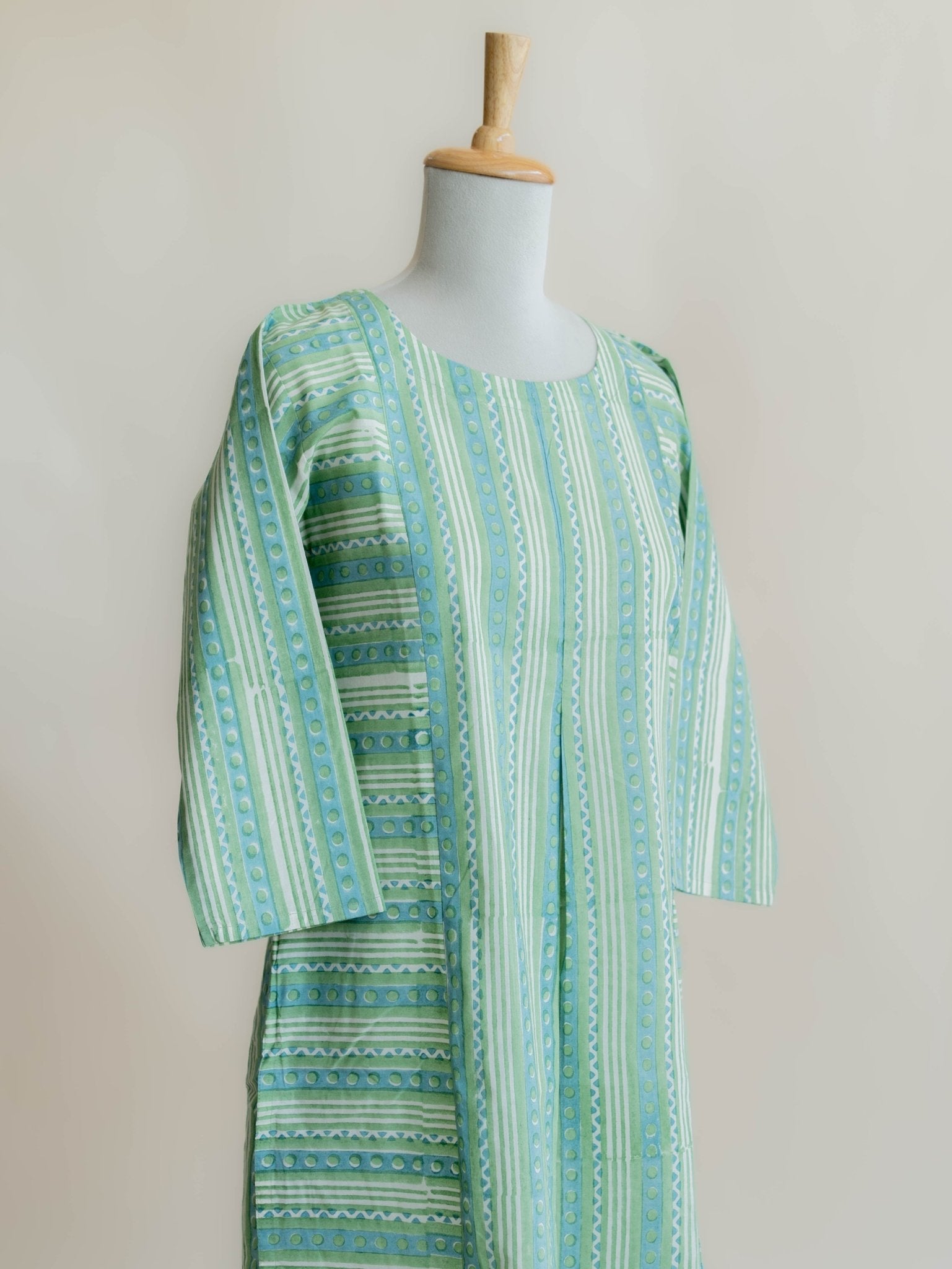 Minha Cotton Block Printed Straight Kurta - AINA