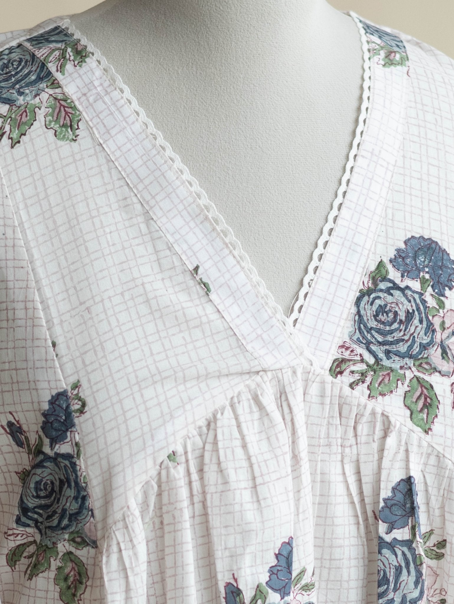 Mirza Cotton Block Printed A-Line Kurta - AINA