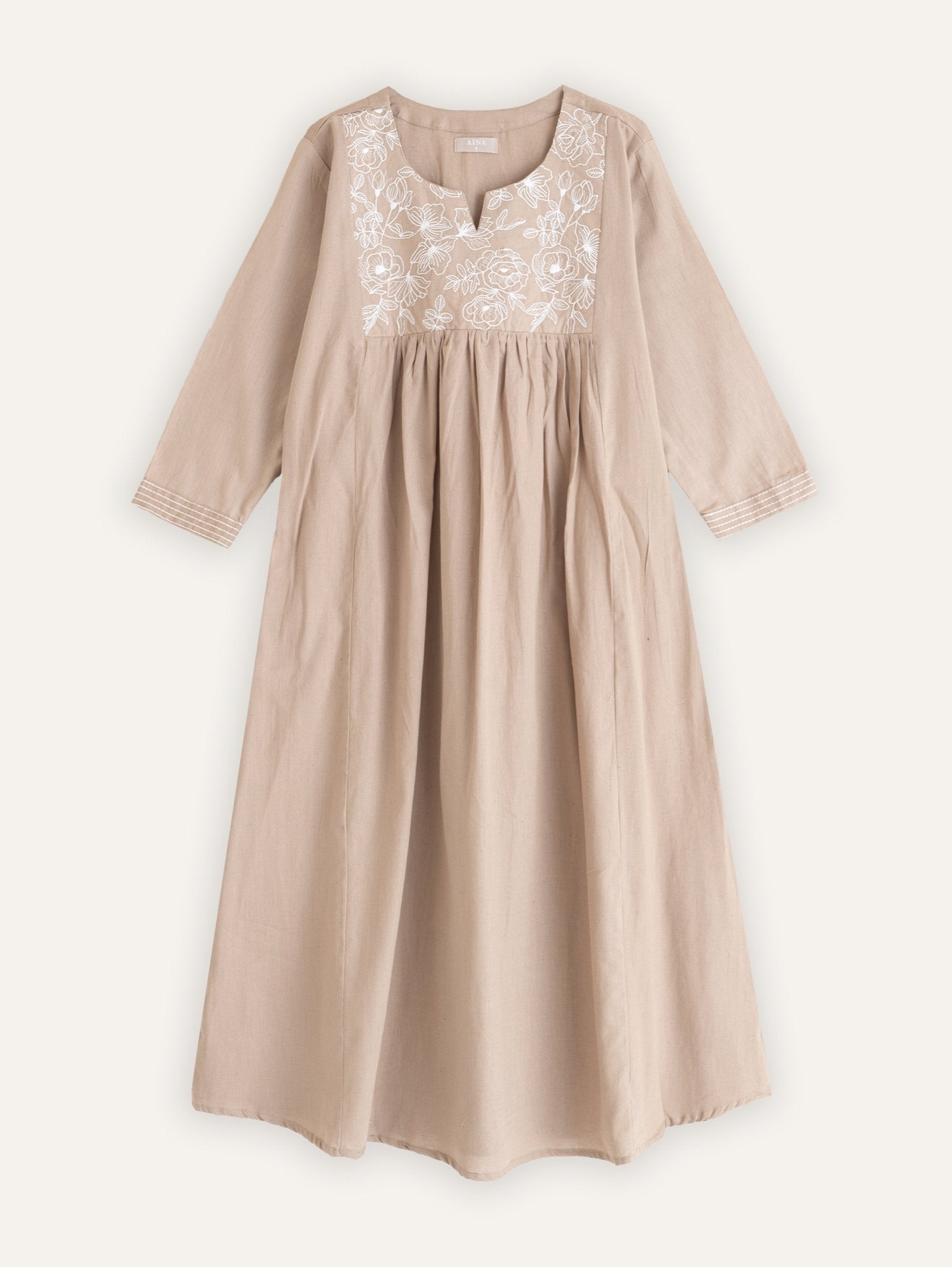 Mirza Cotton Handloom Embroidered A - Line Kurta - AINA