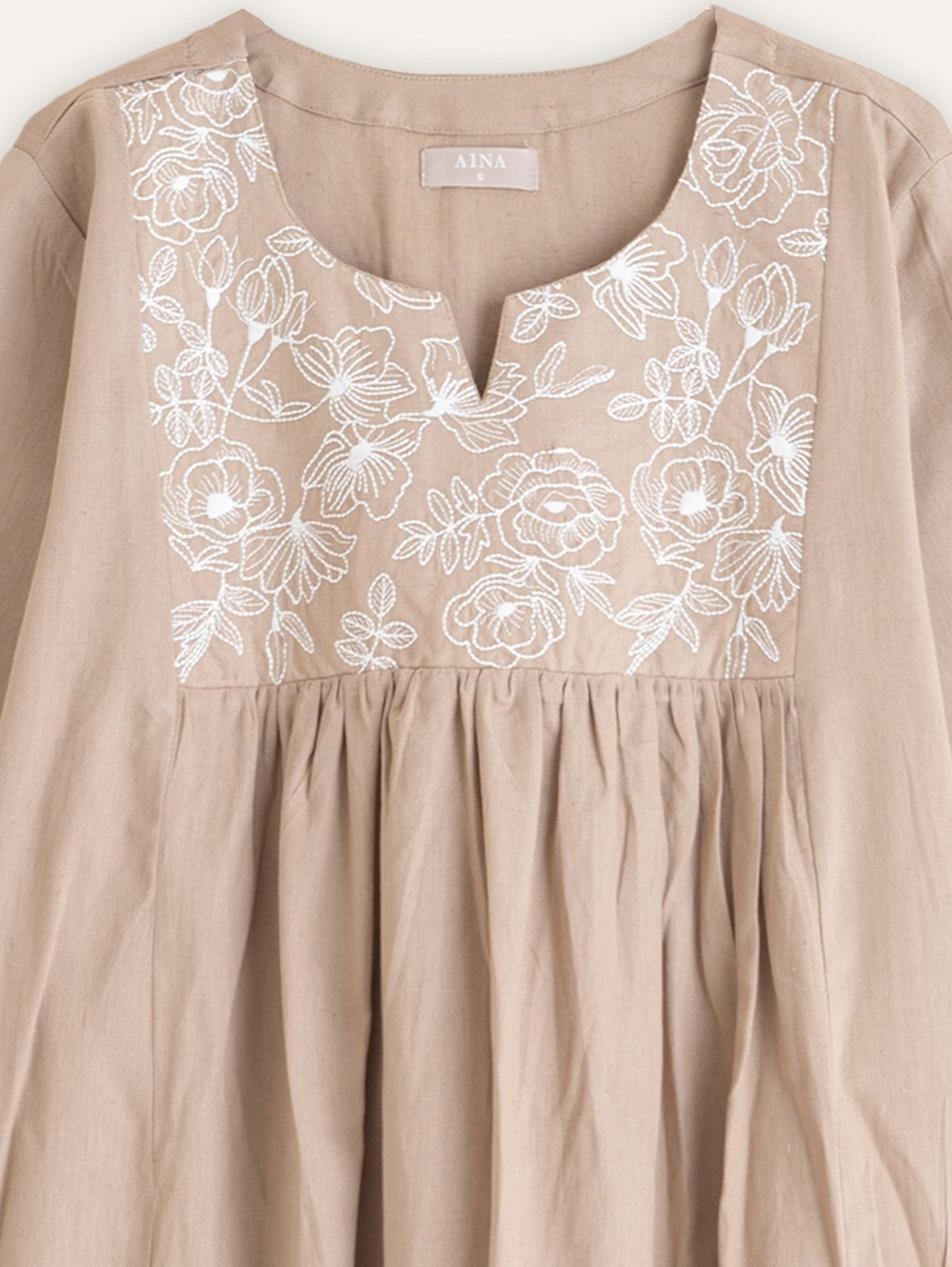 Mirza Cotton Handloom Embroidered A - Line Kurta - AINA