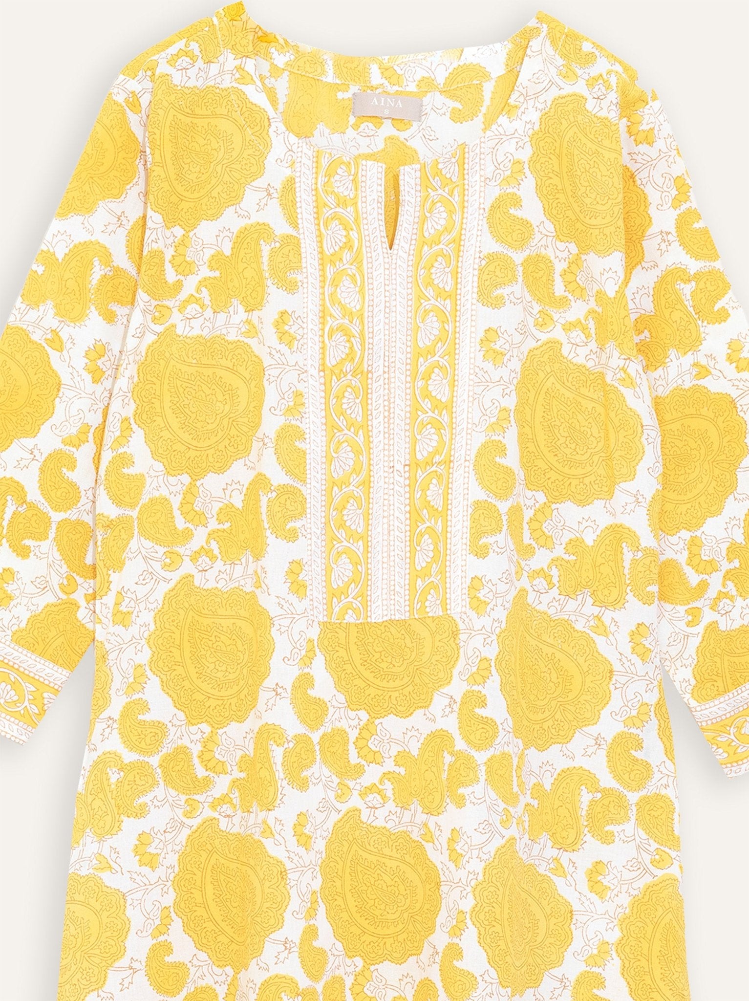 Misha Cotton Block Printed A - Line Kurta - AINA