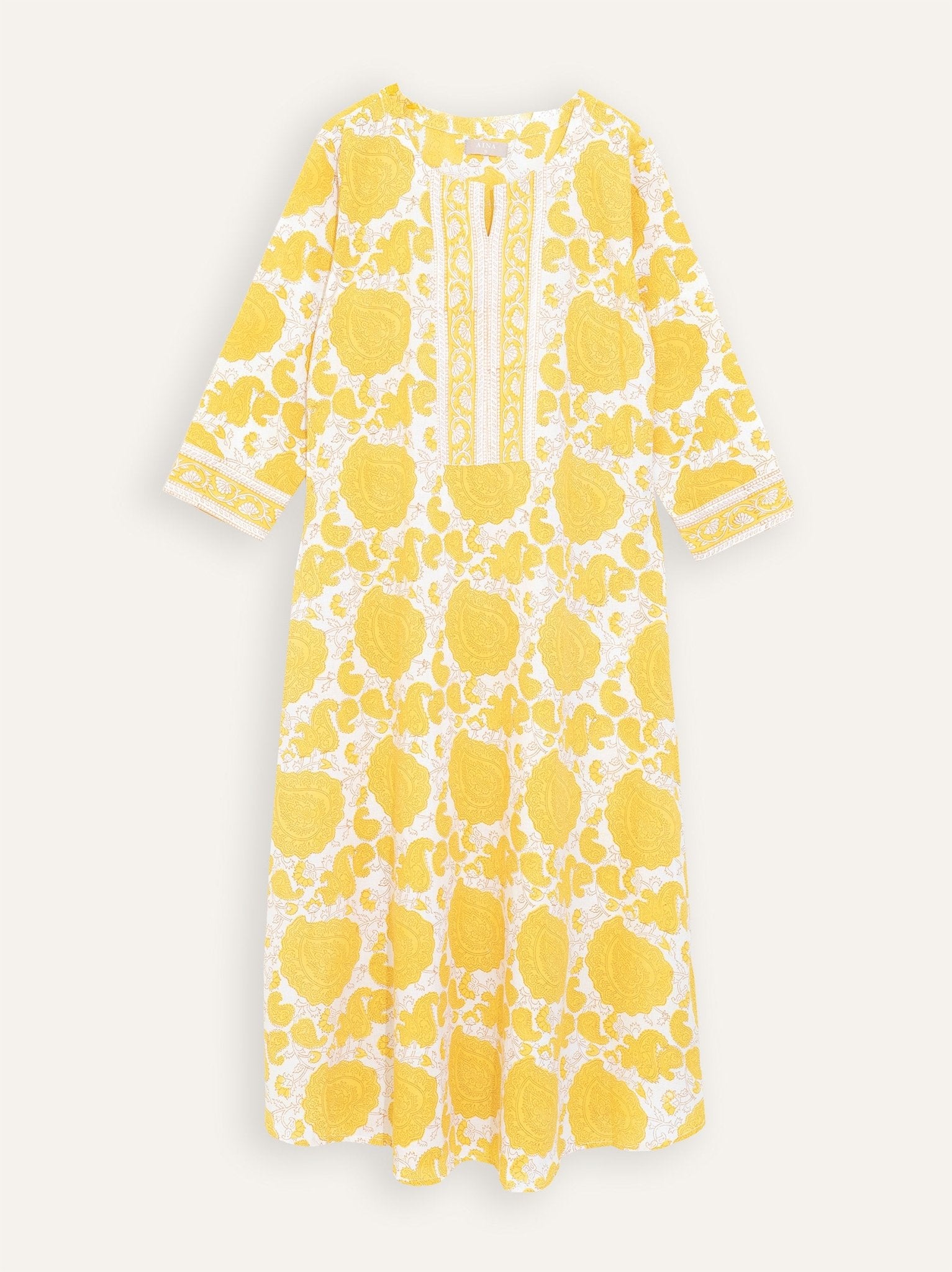 Misha Cotton Block Printed A - Line Kurta - AINA