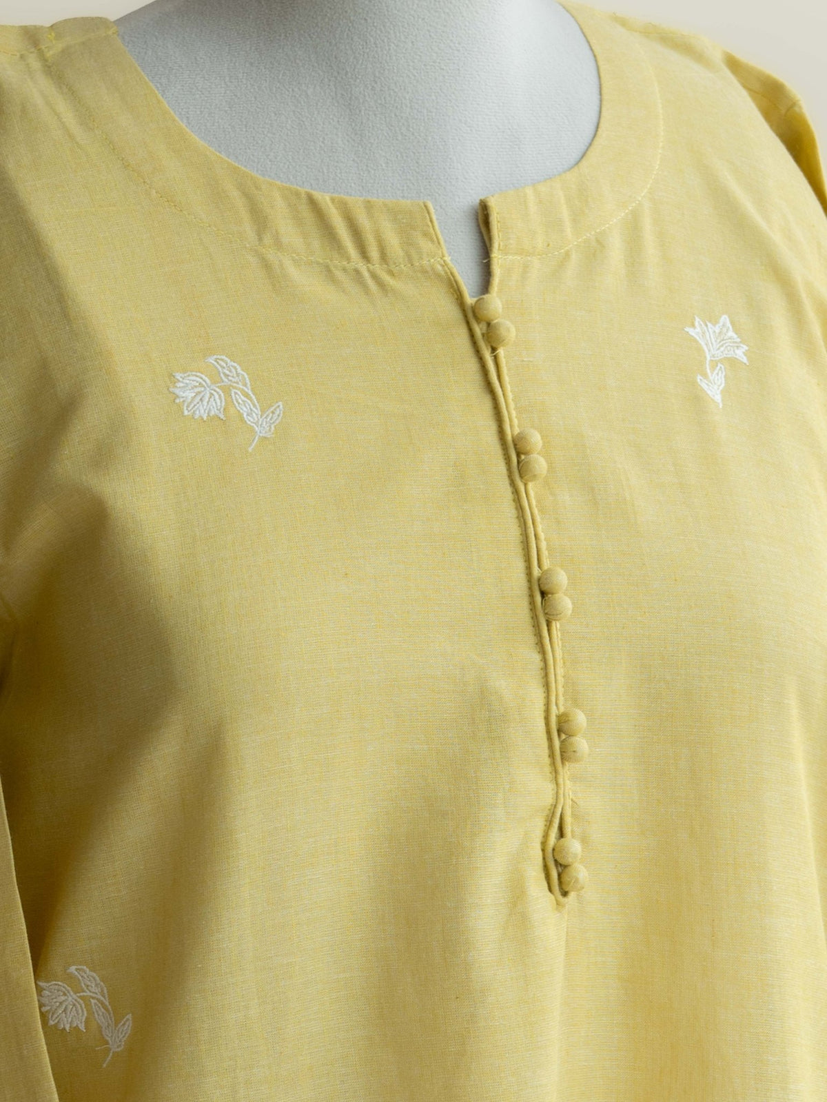 Mishika Cotton Handloom Embroidered Straight Kurta - AINA