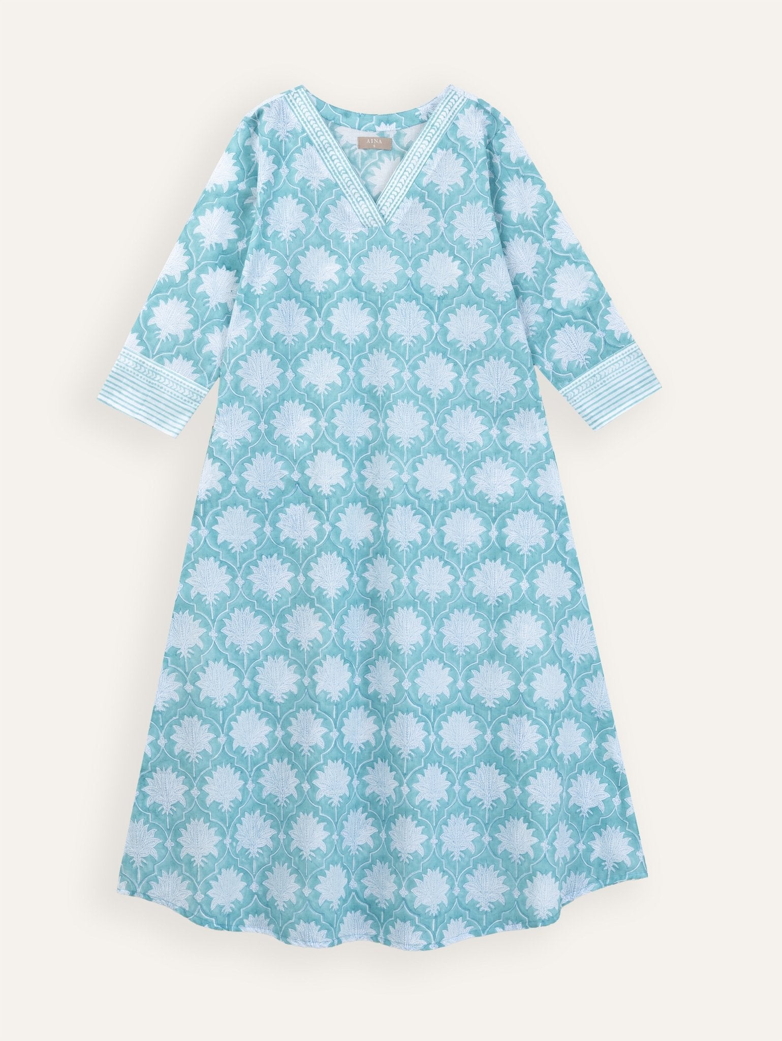 Mithila Cotton Block Printed A - Line Kurta - AINA