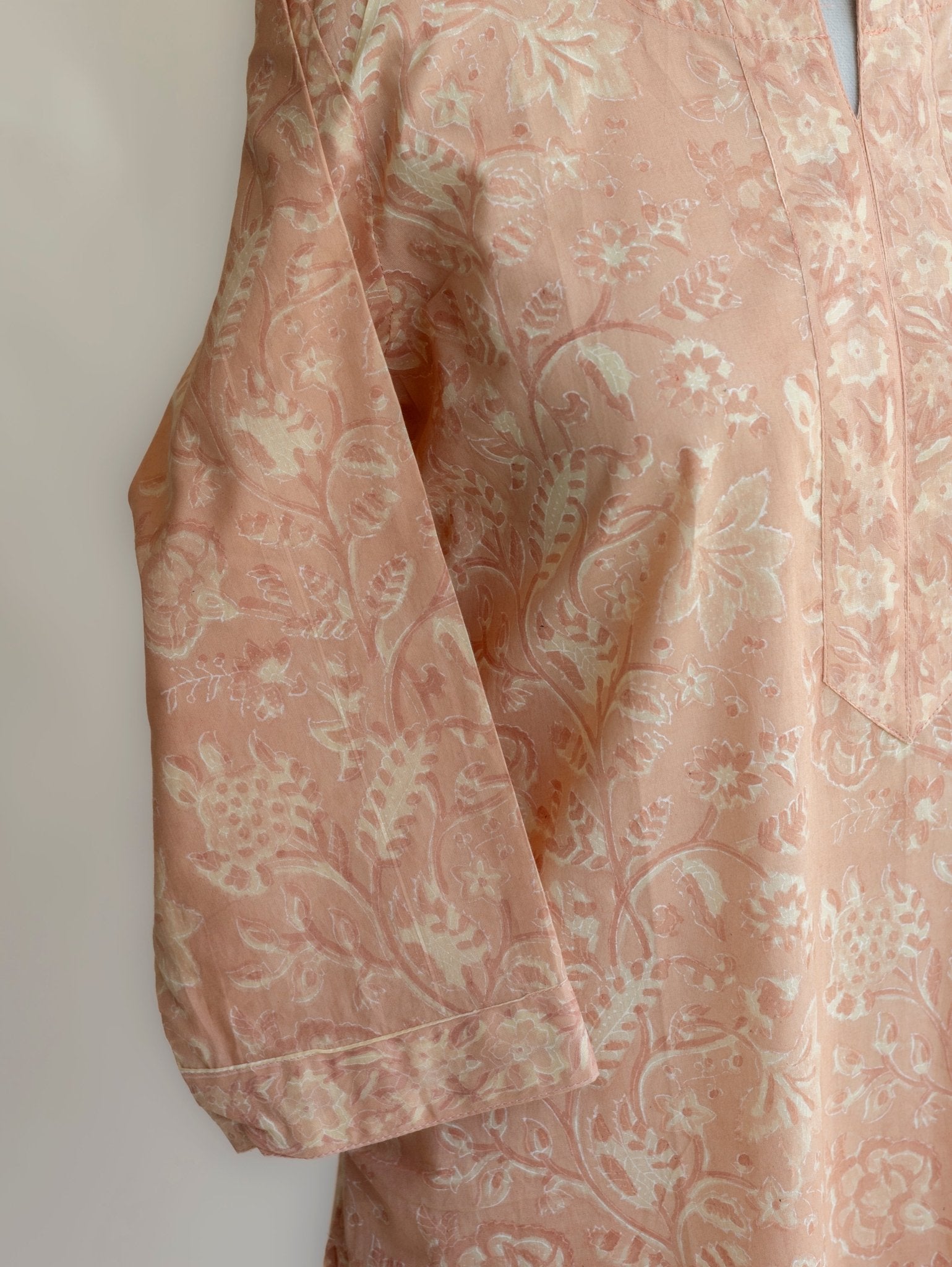 Monalisa Cotton Block Printed Straight Kurta - AINA