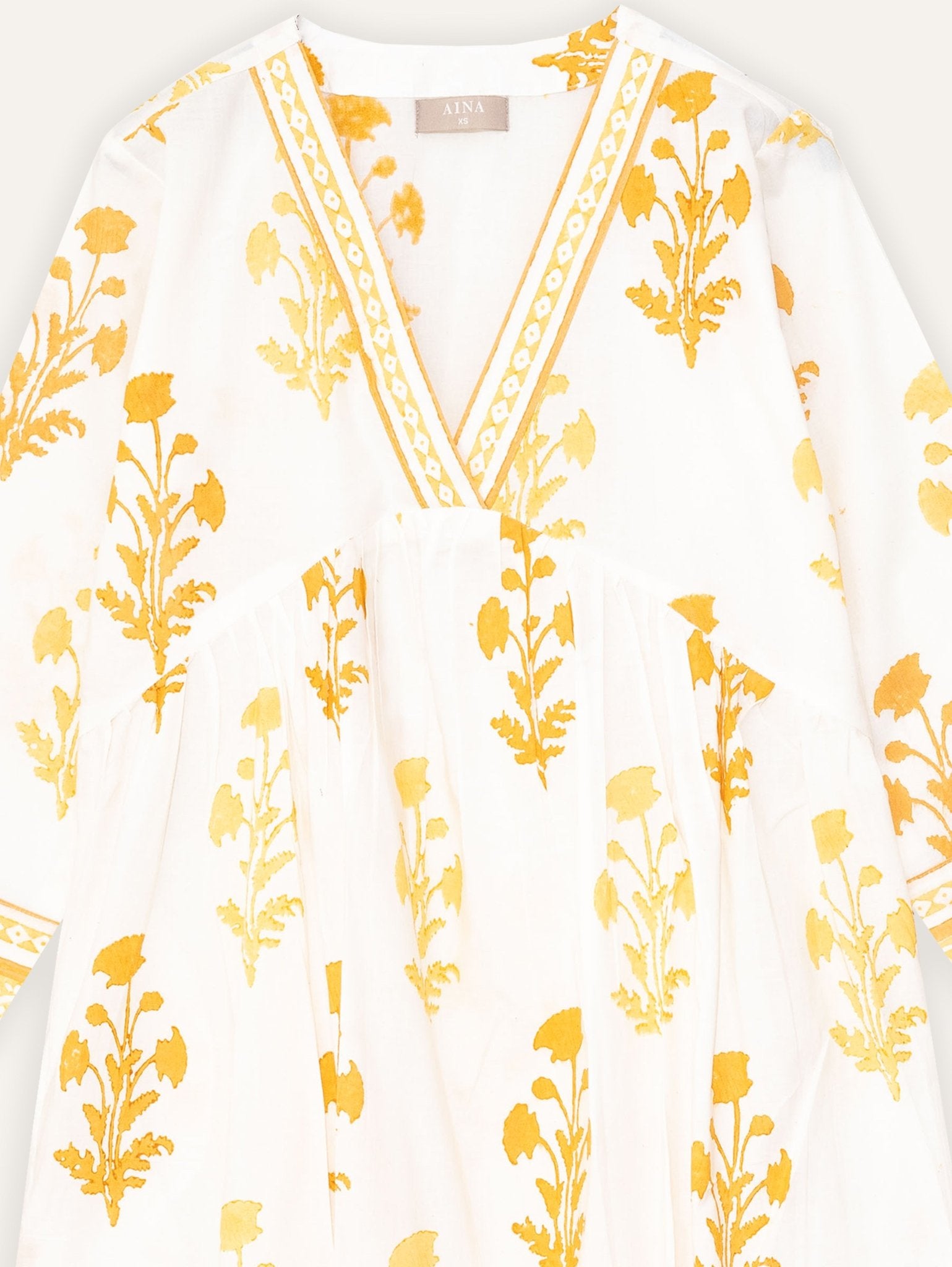 Mridula Cotton Block Printed A - Line Kurta - AINA