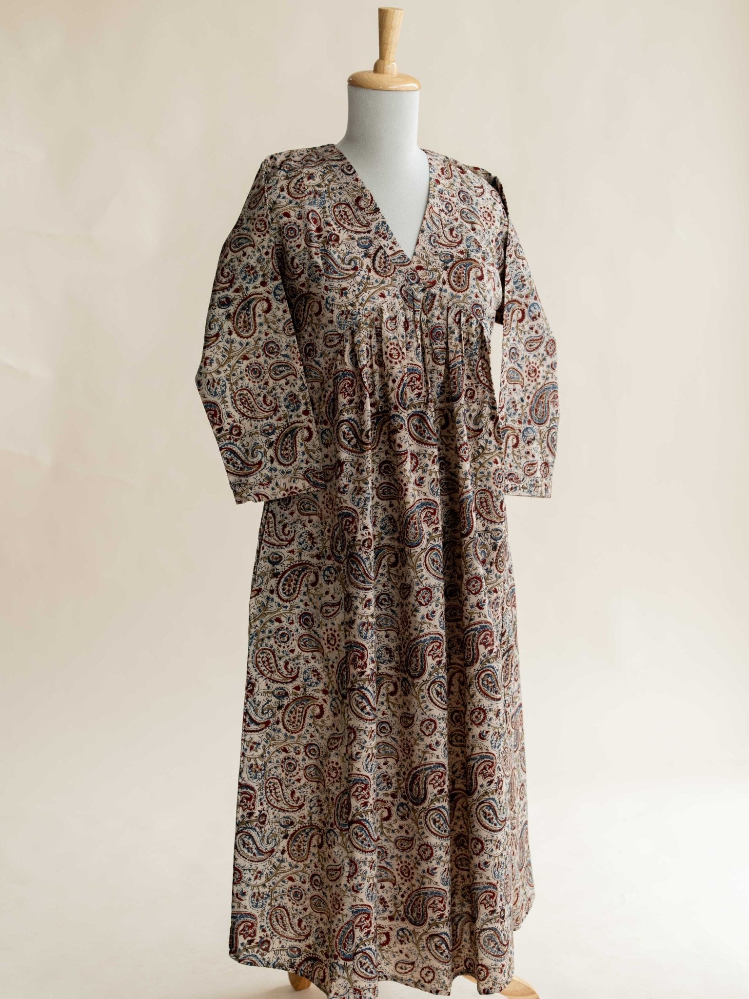 Mrinal Cotton Kalamkari Block Printed A - Line Kurta - AINA