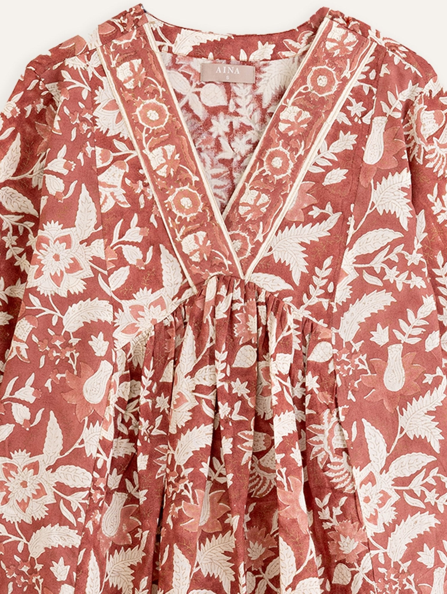 Munira Cotton Block Printed A - Line Kurta - AINA