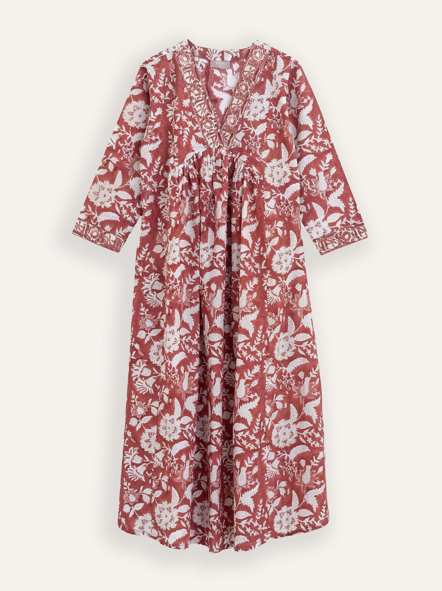 Munira Cotton Block Printed A - Line Kurta - AINA