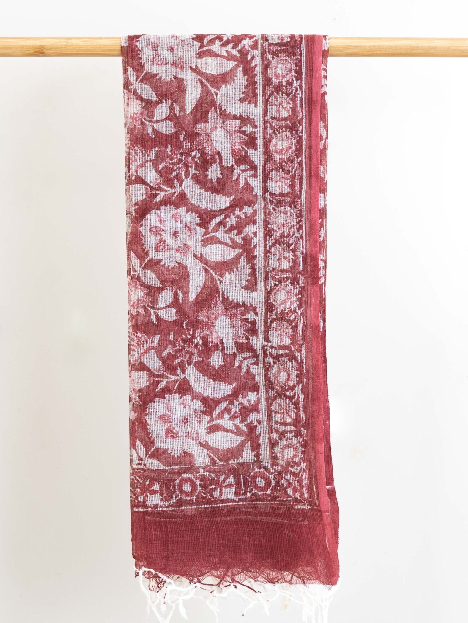 Munira Kota Doria Block Printed Dupatta - AINA