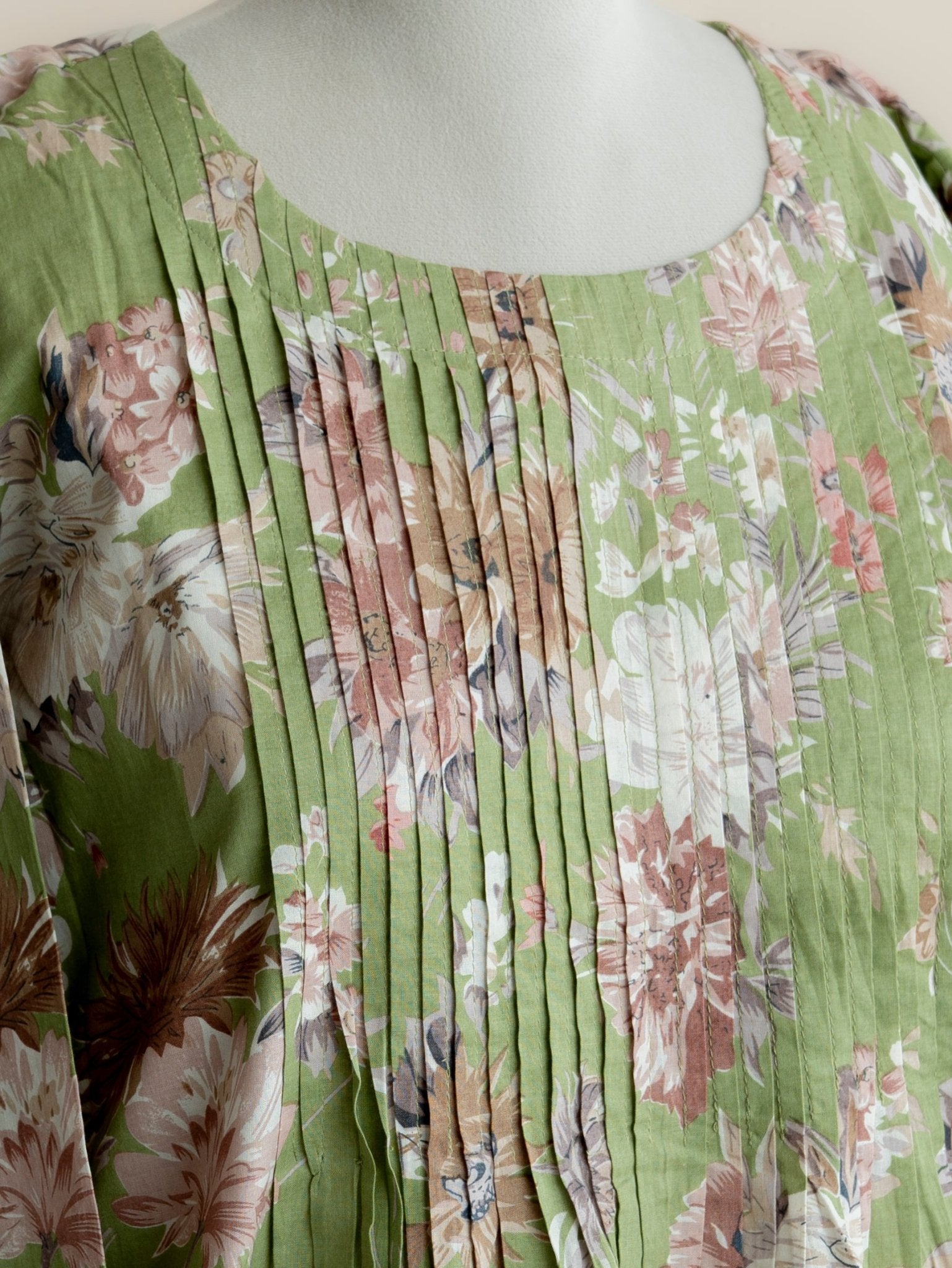 Nabah Cotton Printed A - Line Kurta - AINA