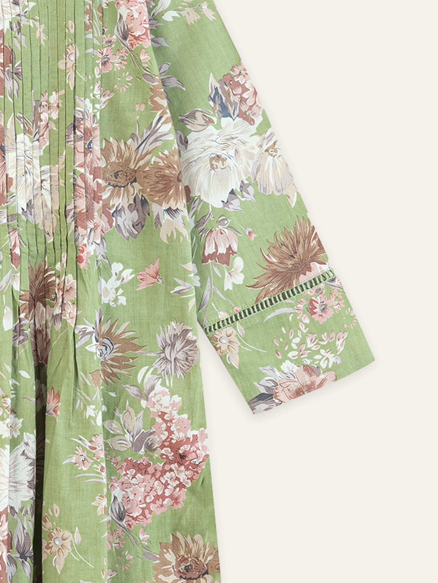 Nabah Cotton Printed A - Line Kurta - AINA
