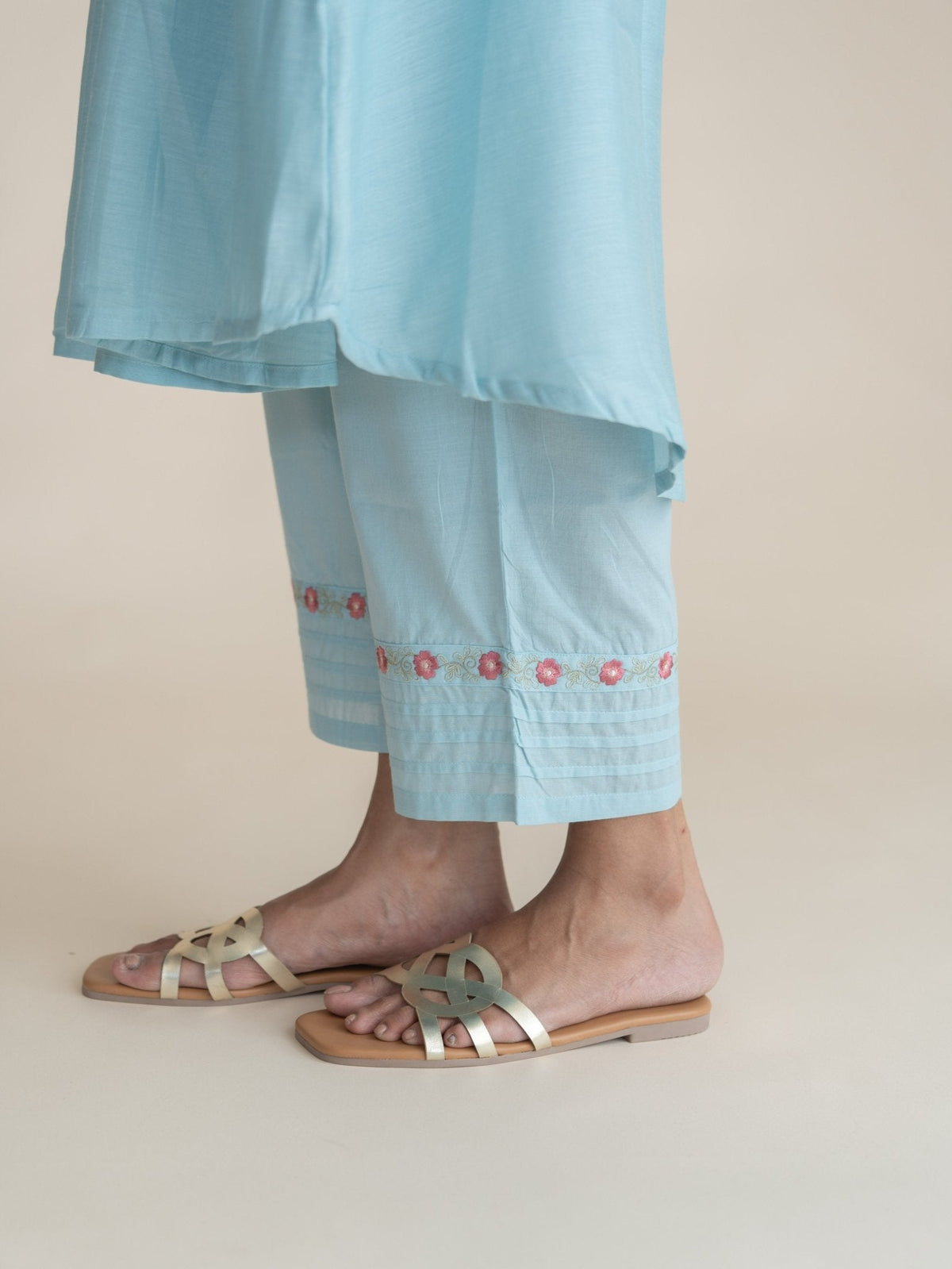 Nabhya Cotton Embroidered Palazzo Pant - AINA