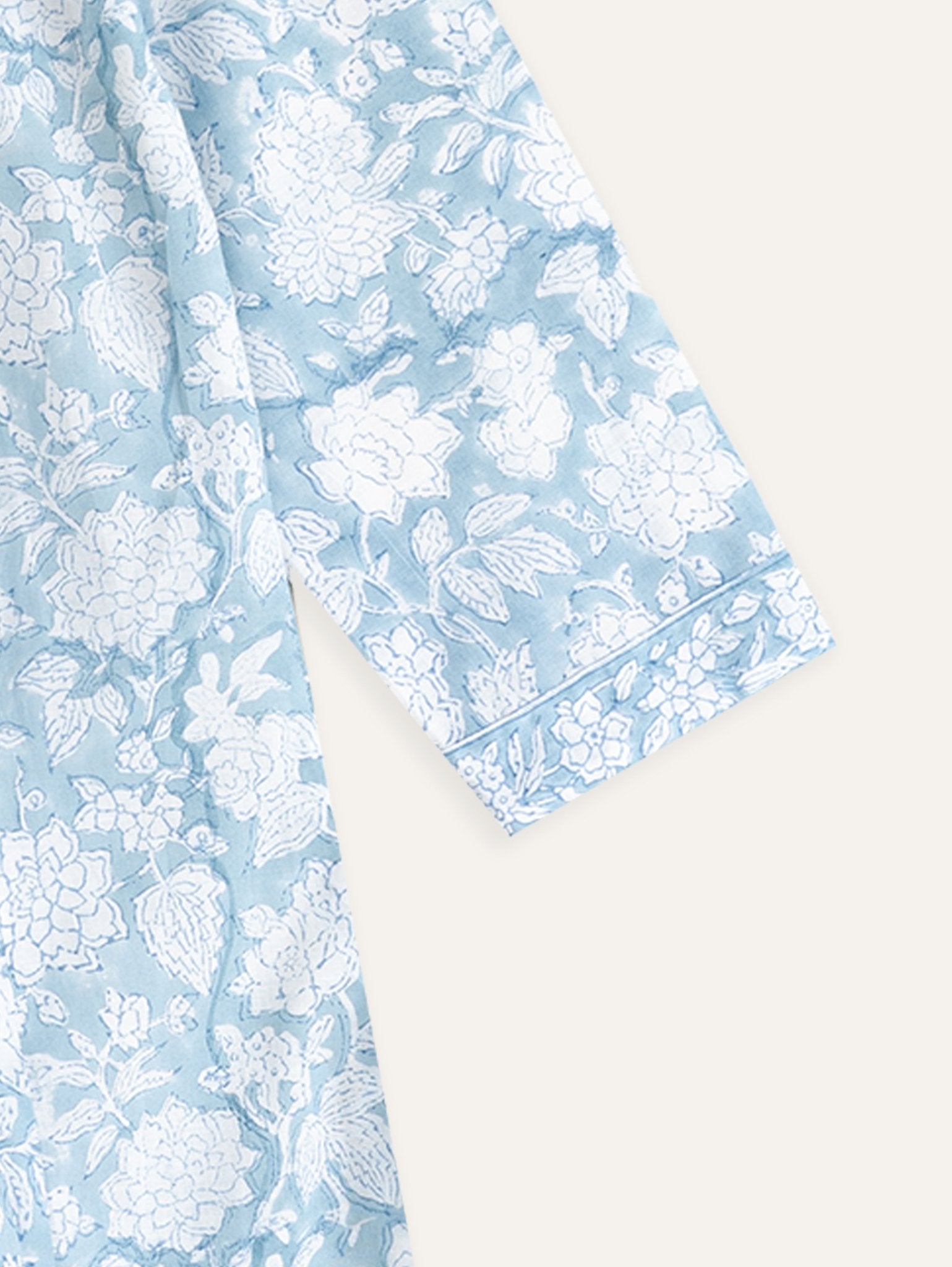 Nadhiya Cotton Block Printed A - Line Kurta - AINA
