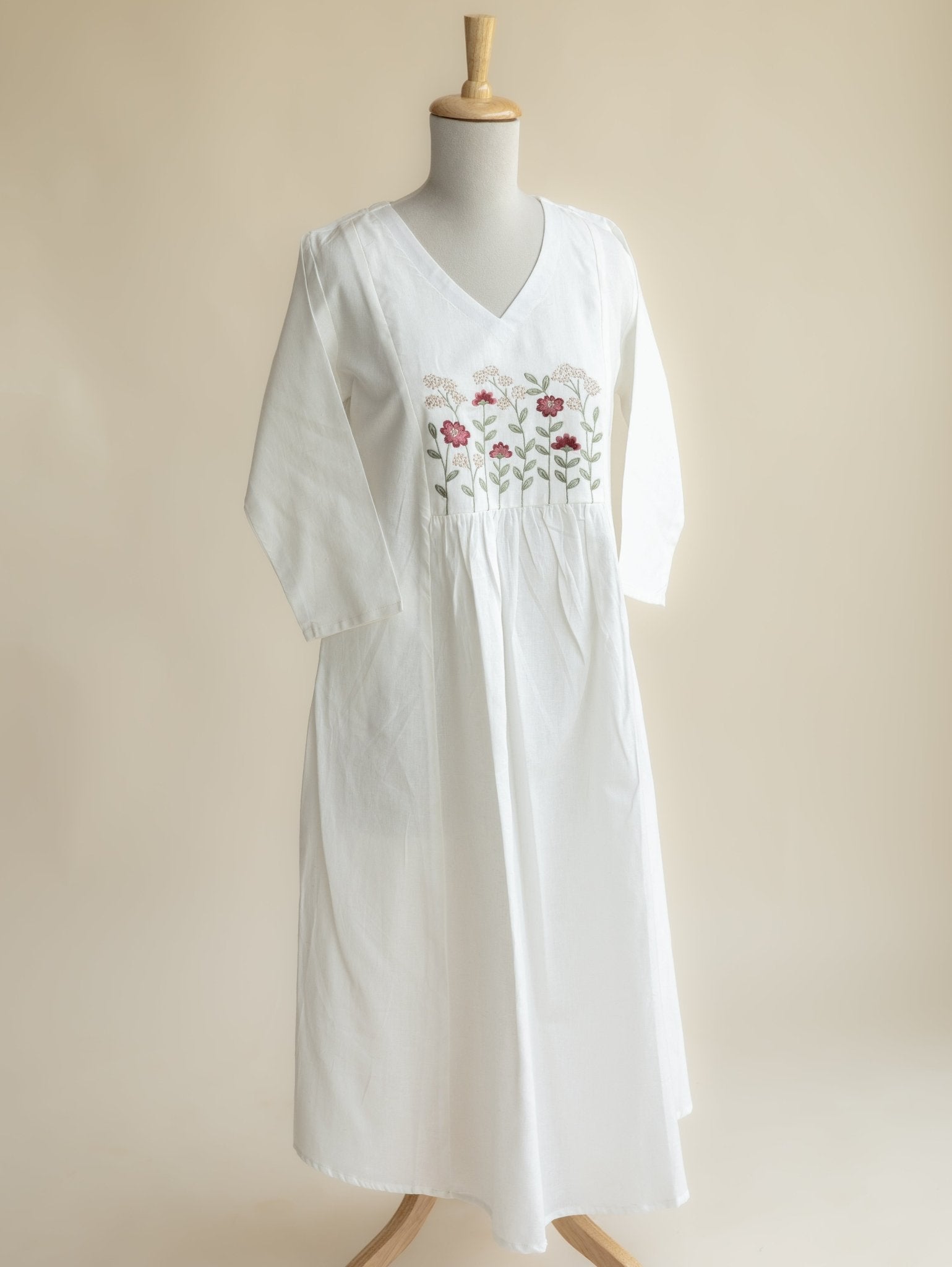 Nafisa Cotton Embroidered A - Line Kurta - AINA