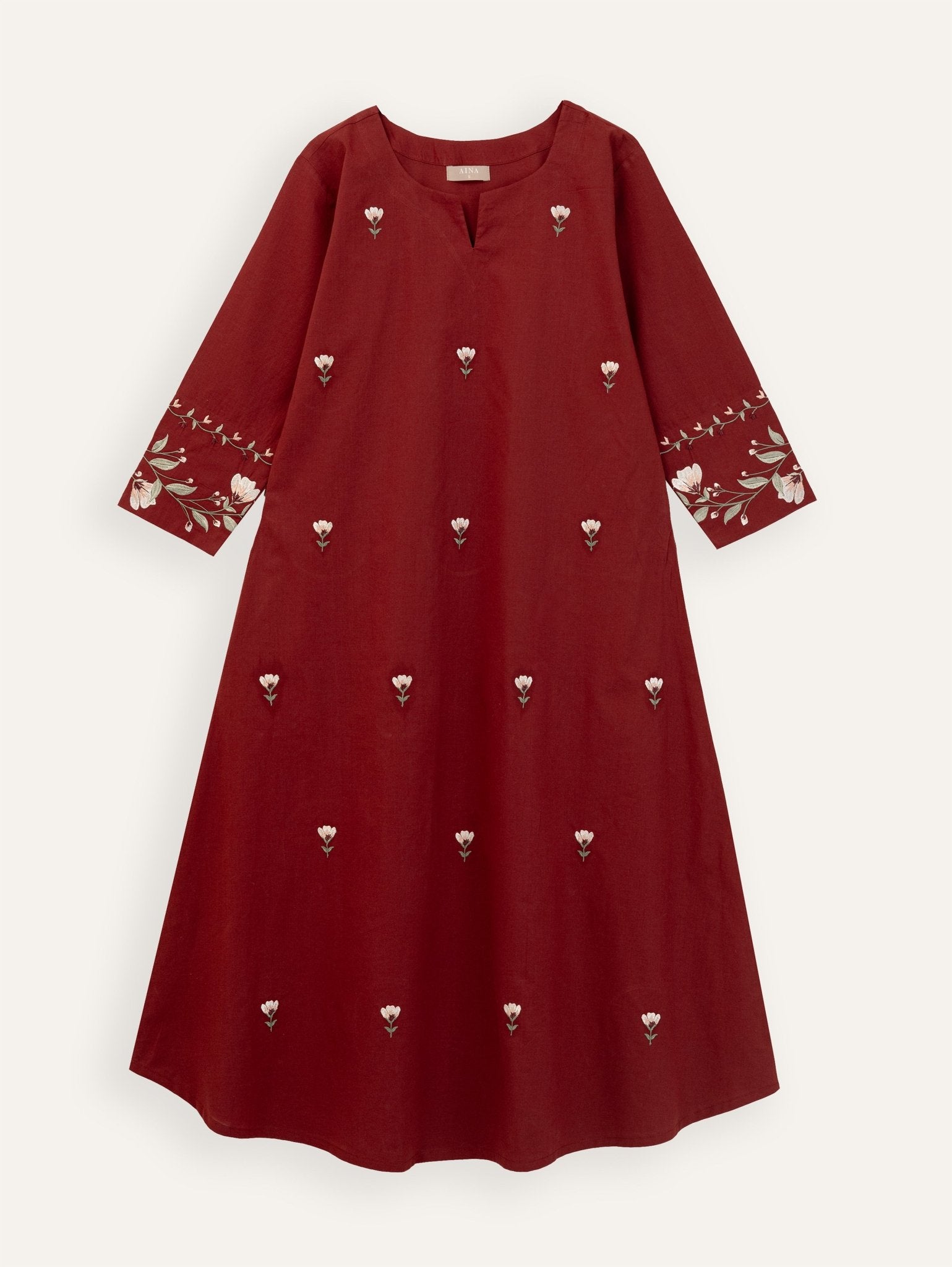 Nagma Cotton Embroidered A - Line Kurta - AINA