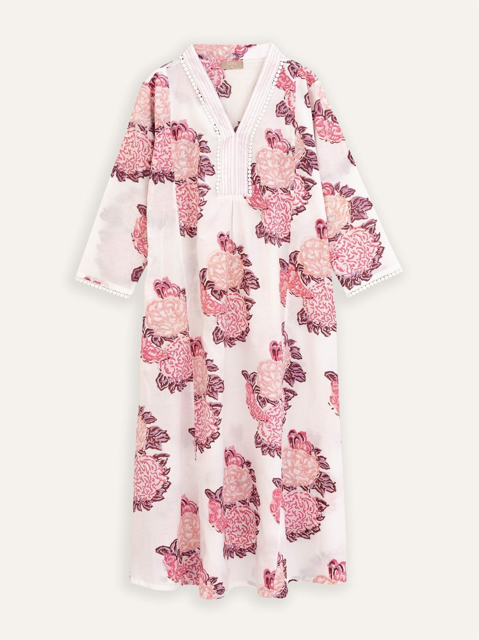 Najah Cotton Block Printed A - Line Kurta - AINA