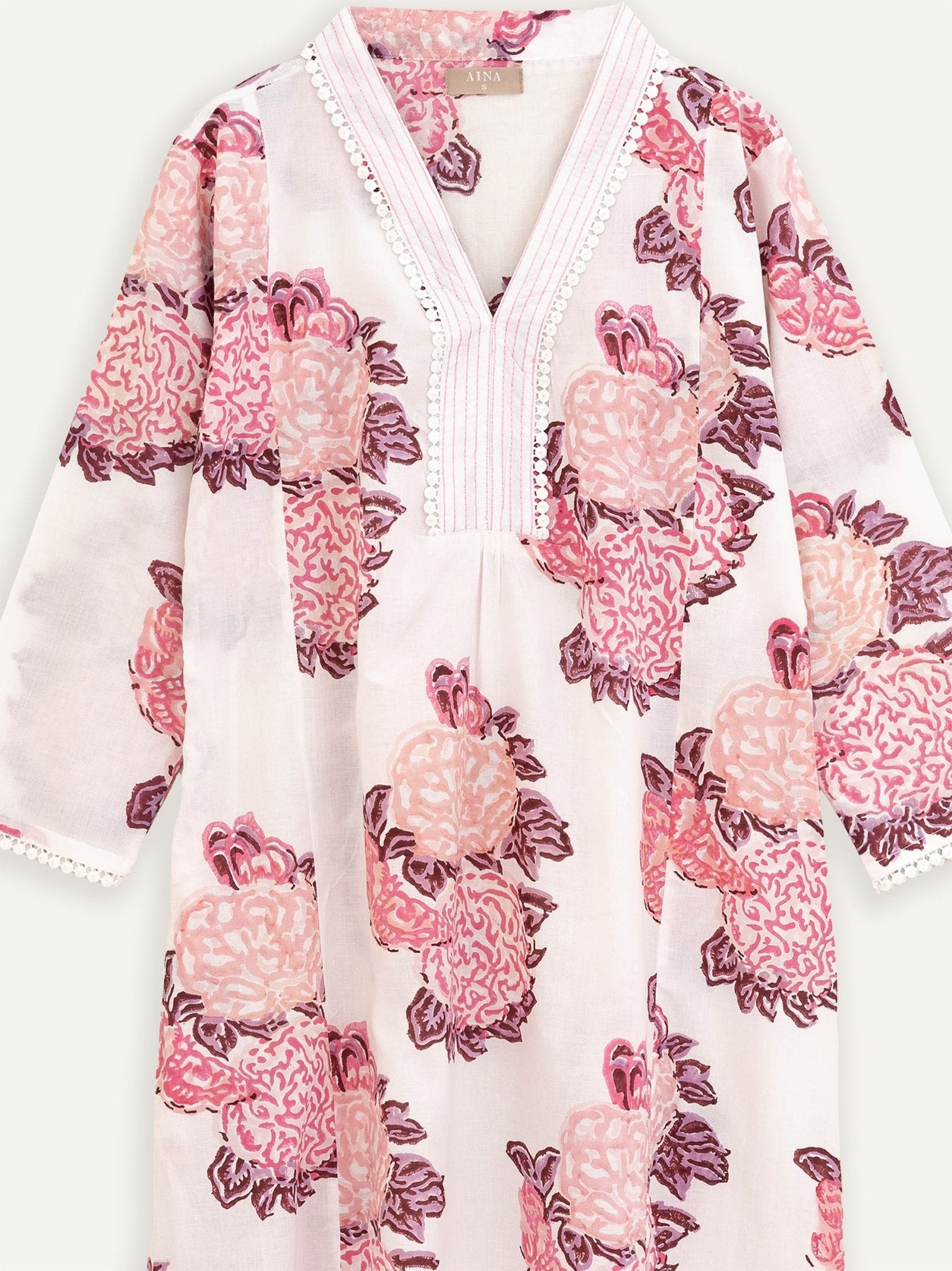 Najah Cotton Block Printed A - Line Kurta - AINA