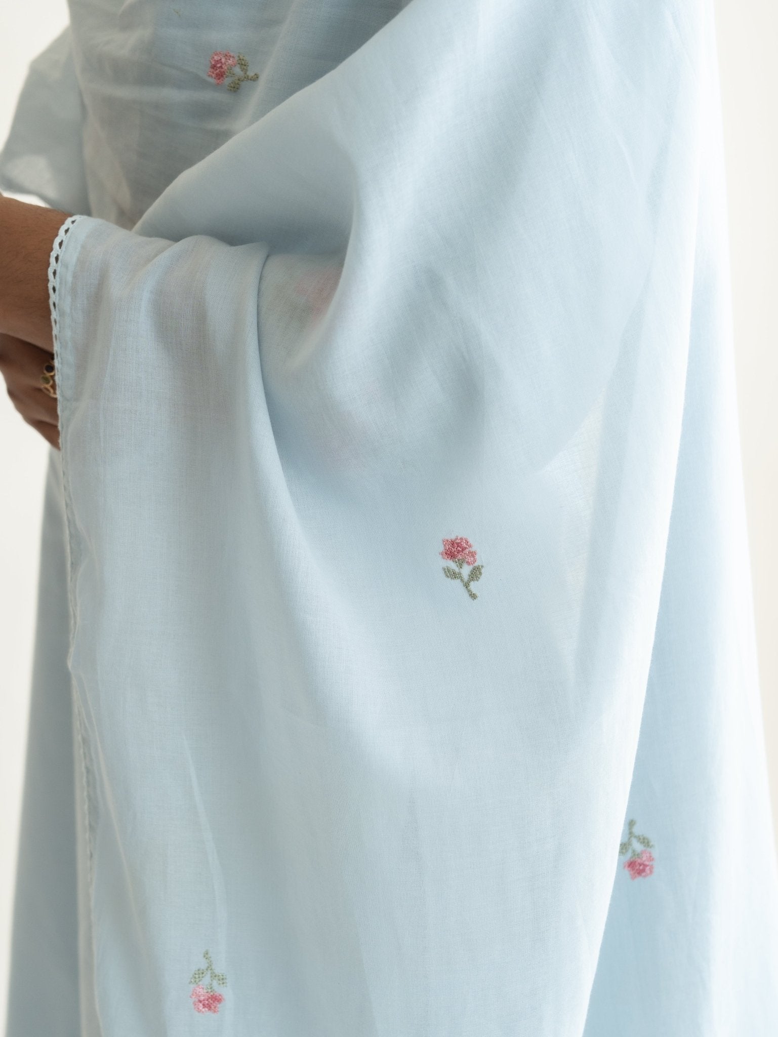 Nameya Cotton Embroidered Straight Suit Set - AINA