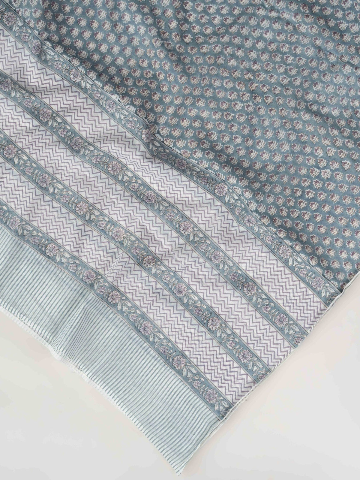 Namiya Cotton Block Printed Unstitched Suit Set - 3 Piece - AINA