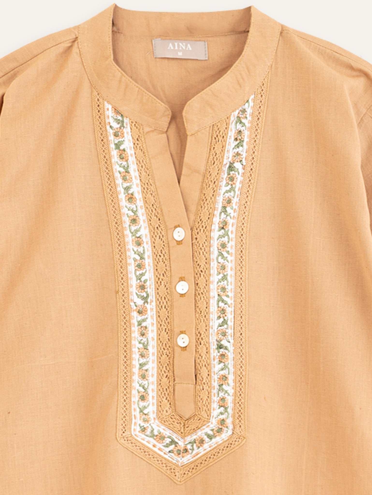 Naseeha Cotton Flax Plain Straight Kurta - AINA