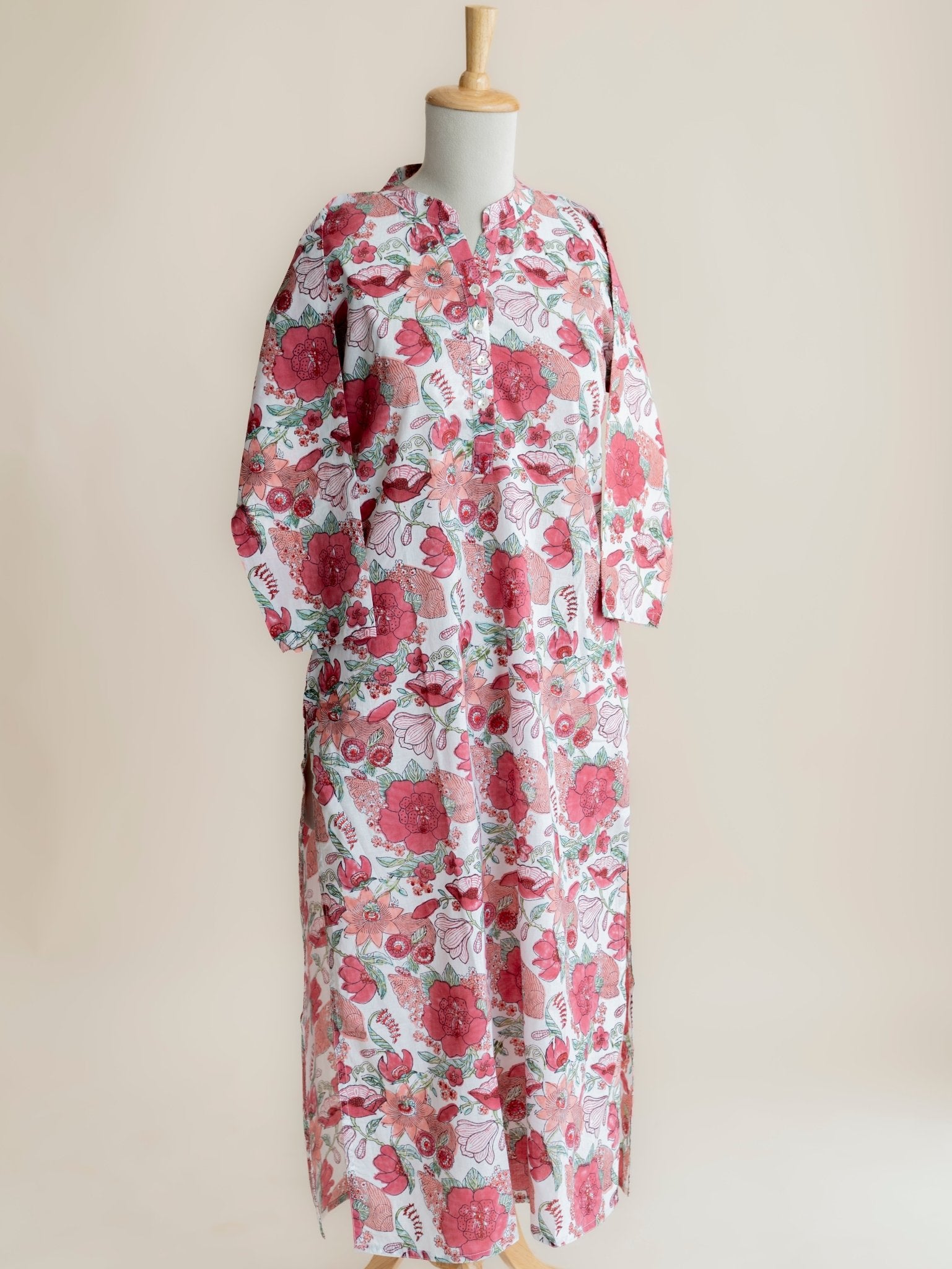 Nashrah Cotton Block Printed Straight Kurta - AINA