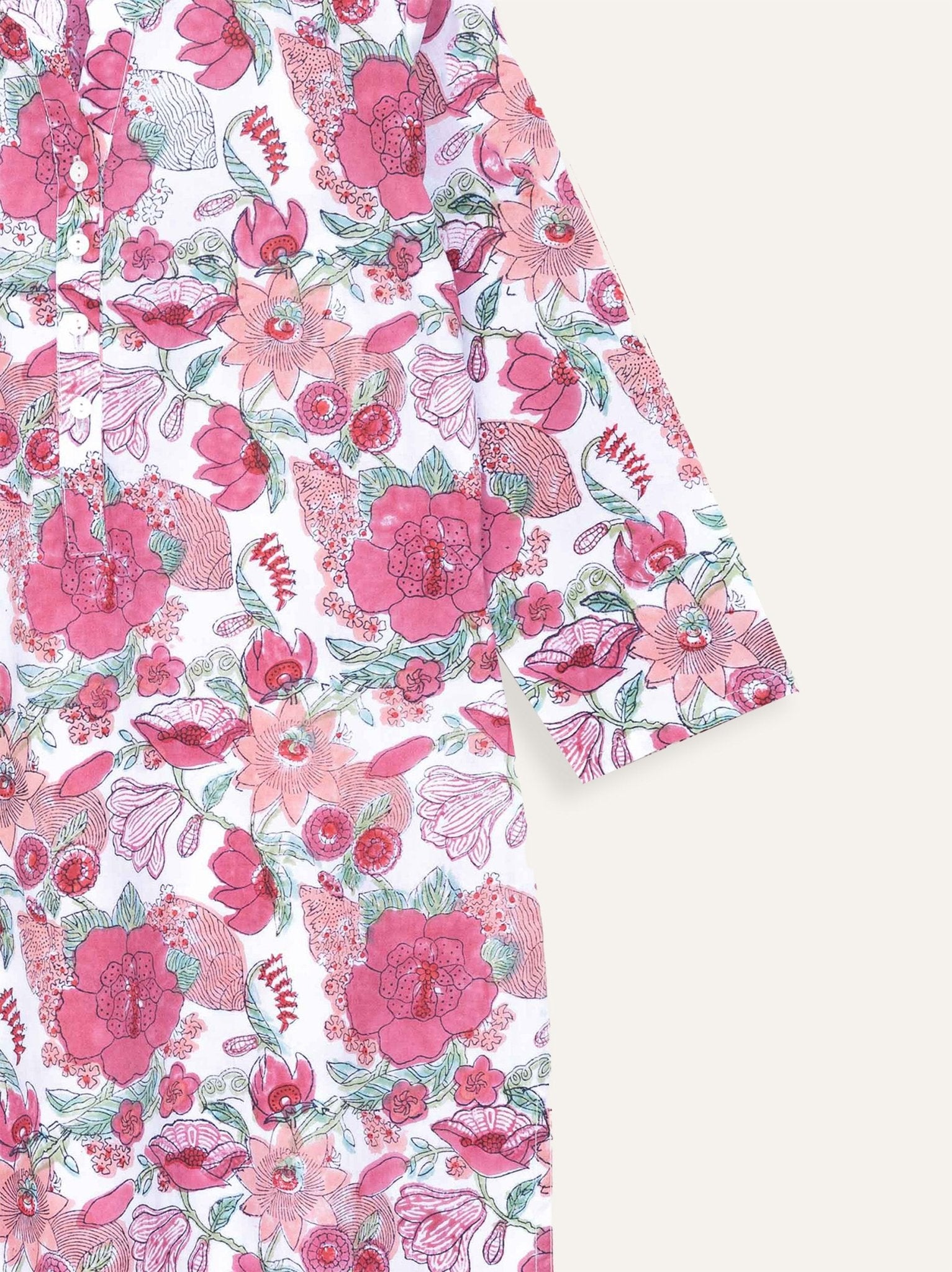 Nashrah Cotton Block Printed Straight Kurta - AINA