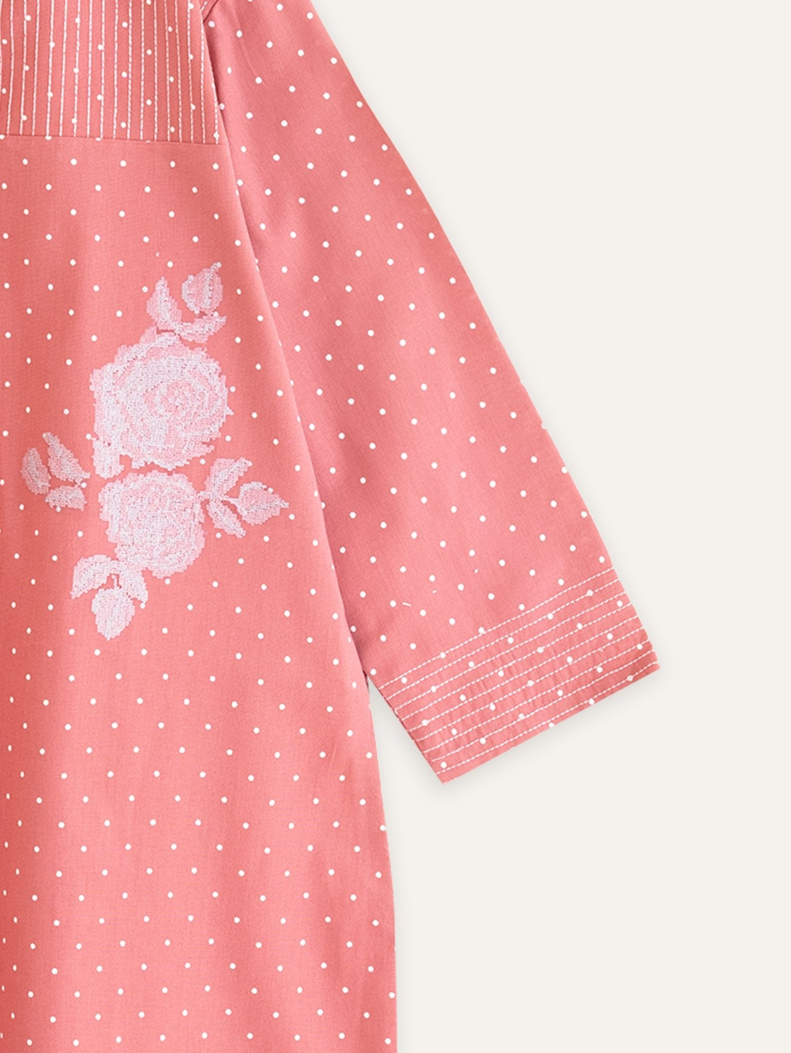 Nayara Cotton Handloom Embroidered Straight Kurta - AINA