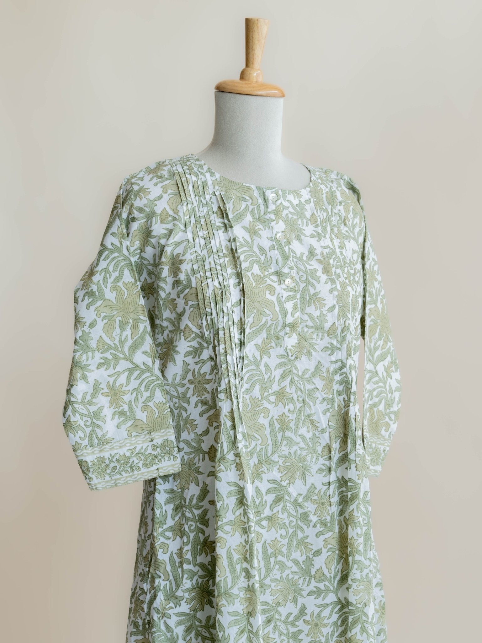 Nayla Cotton Block Printed A - Line Kurta - AINA