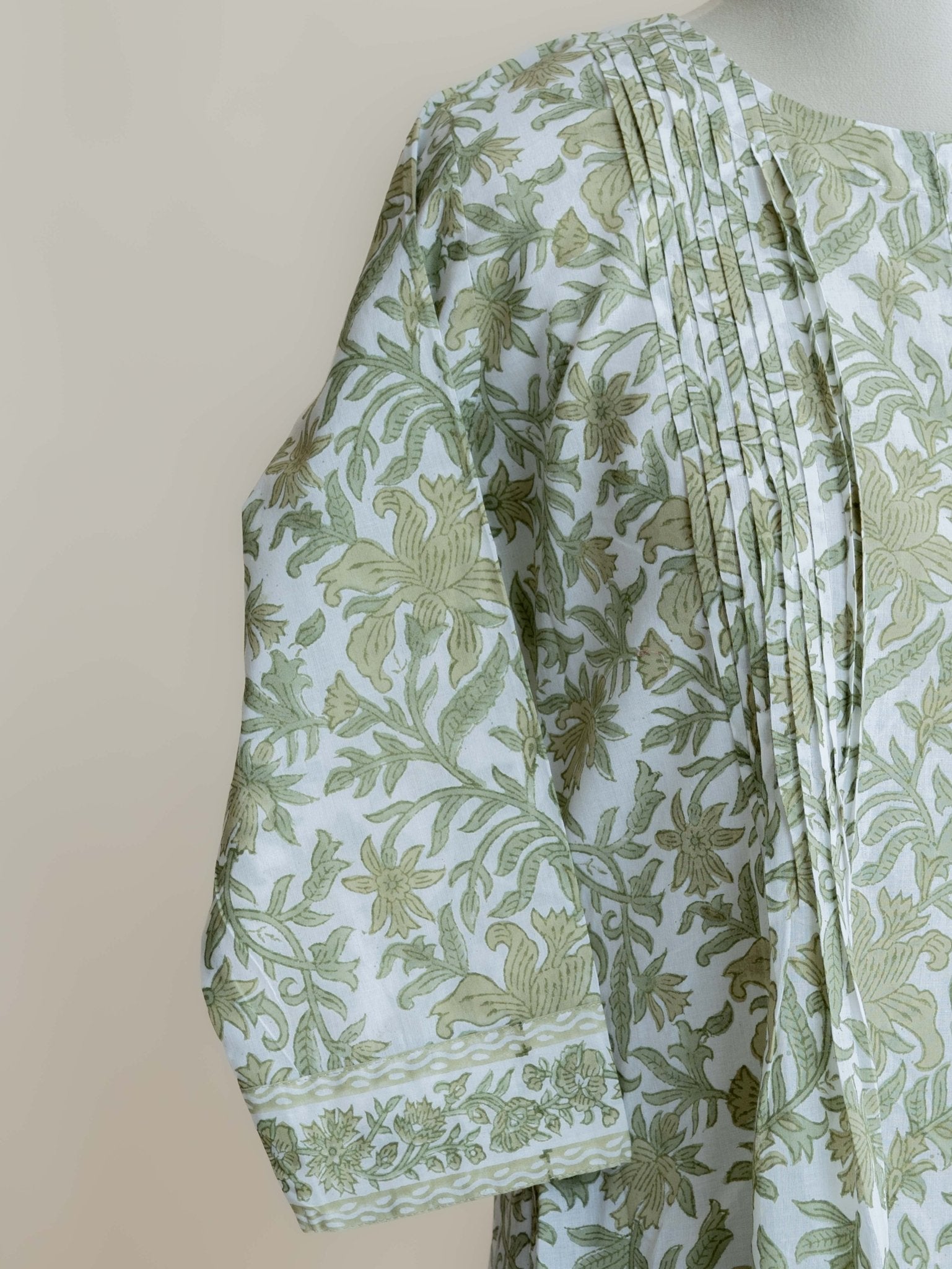 Nayla Cotton Block Printed A - Line Kurta - AINA