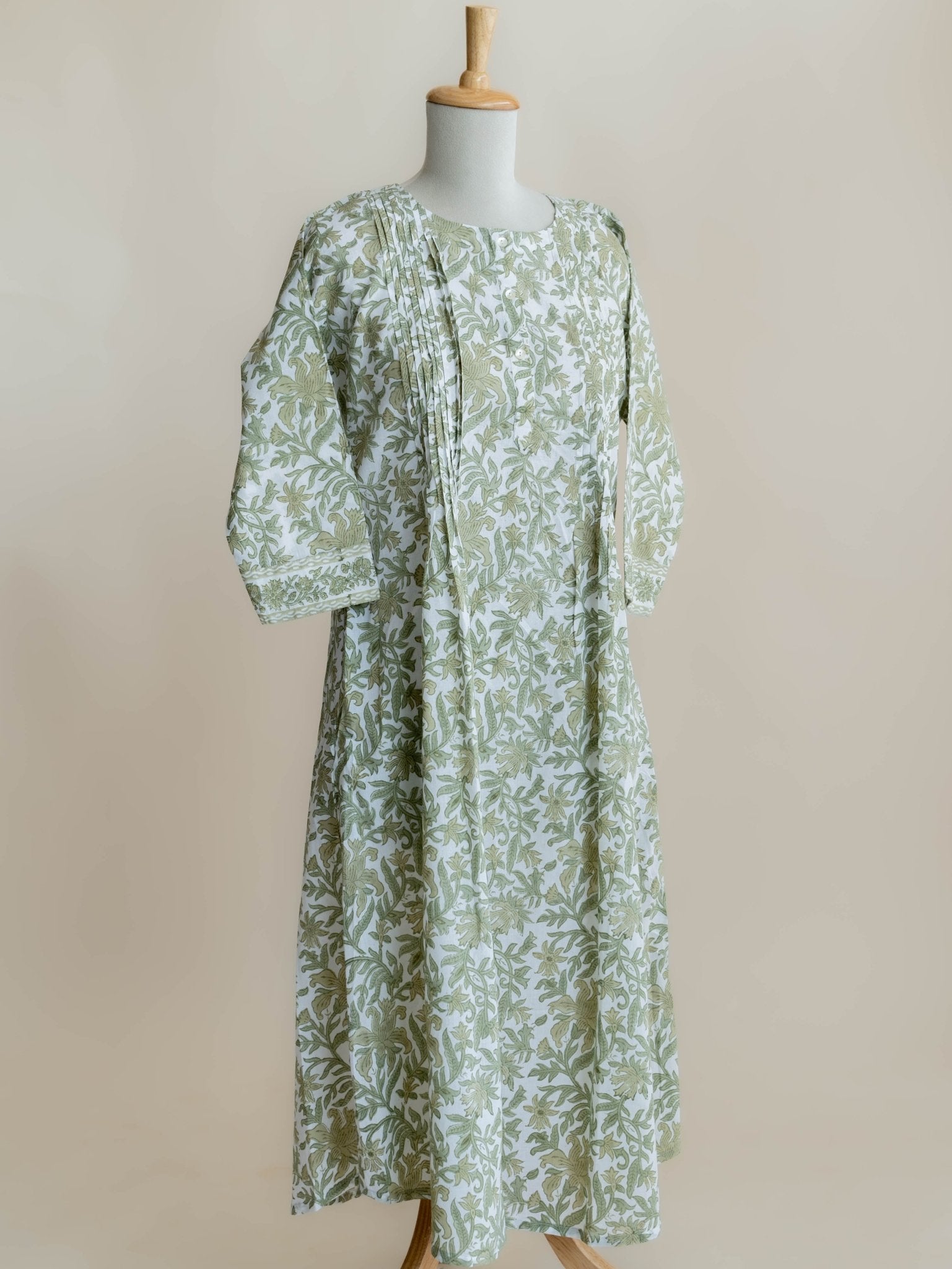 Nayla Cotton Block Printed A - Line Kurta - AINA