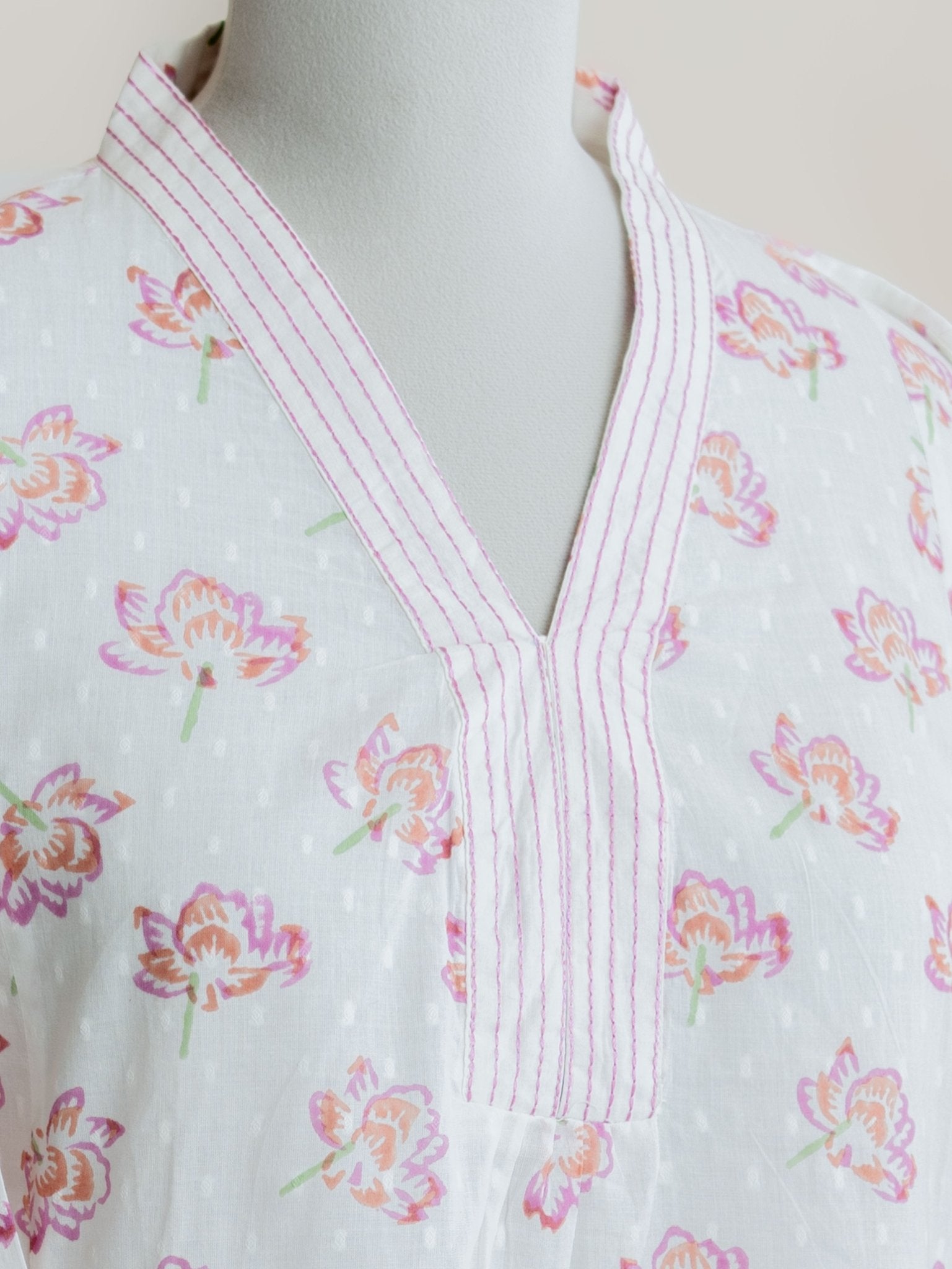 Neera Cotton Block Printed A - Line Kurta - AINA